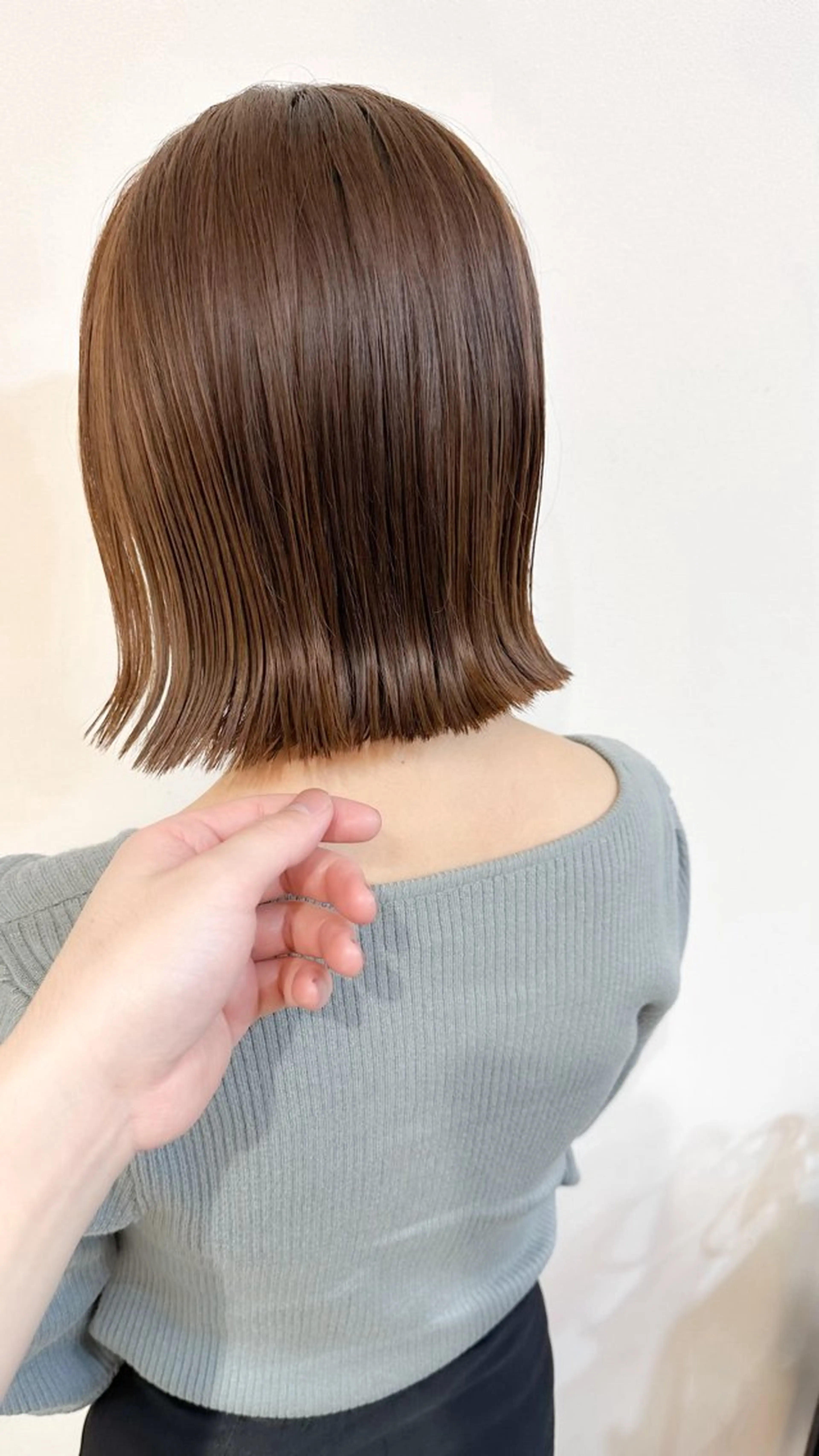 ミディアム カラー ショートボブ ブリーチ 透明感カラー ブリーチなしカラー ボブ カット ヘアカラー 竹内啓太 ボブのヘアスタイル