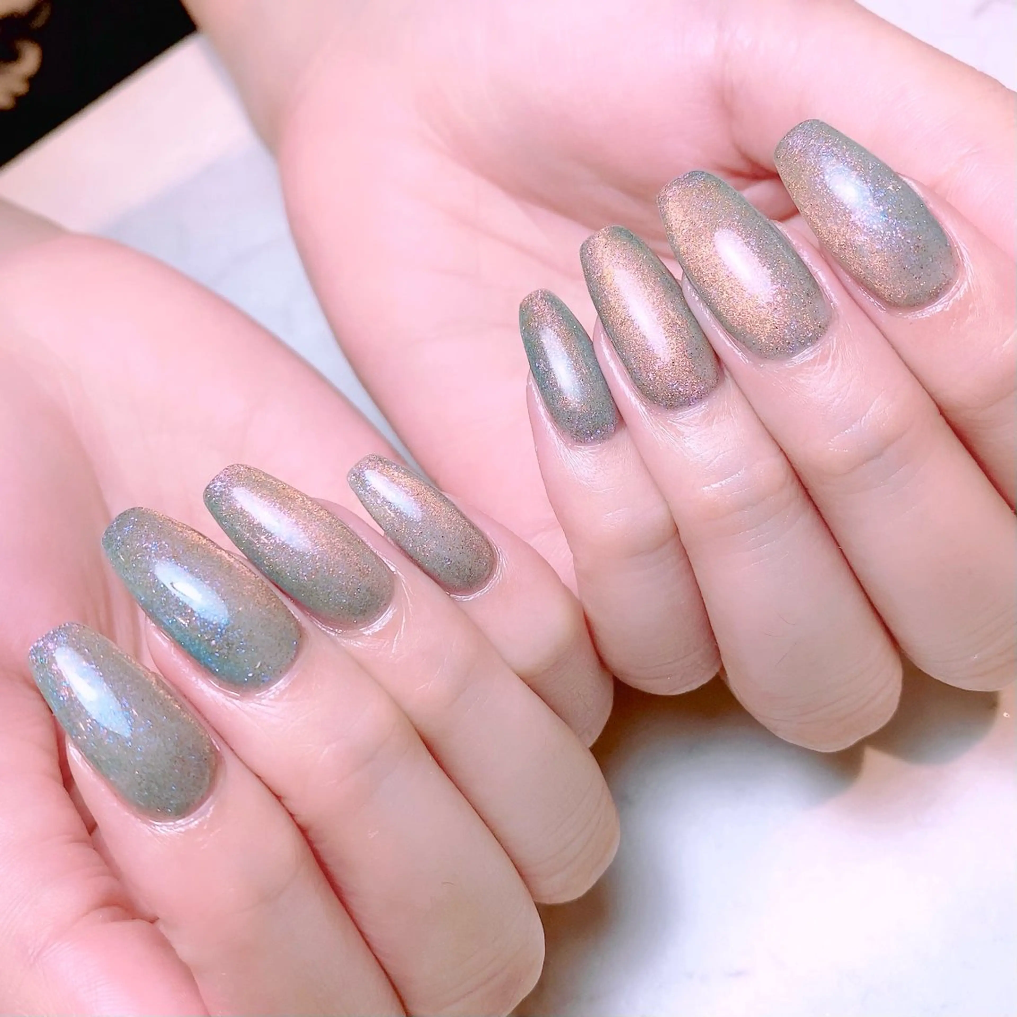 ネイル ブルー マグネットネイル プライベートサロン Rのネイルデザイン