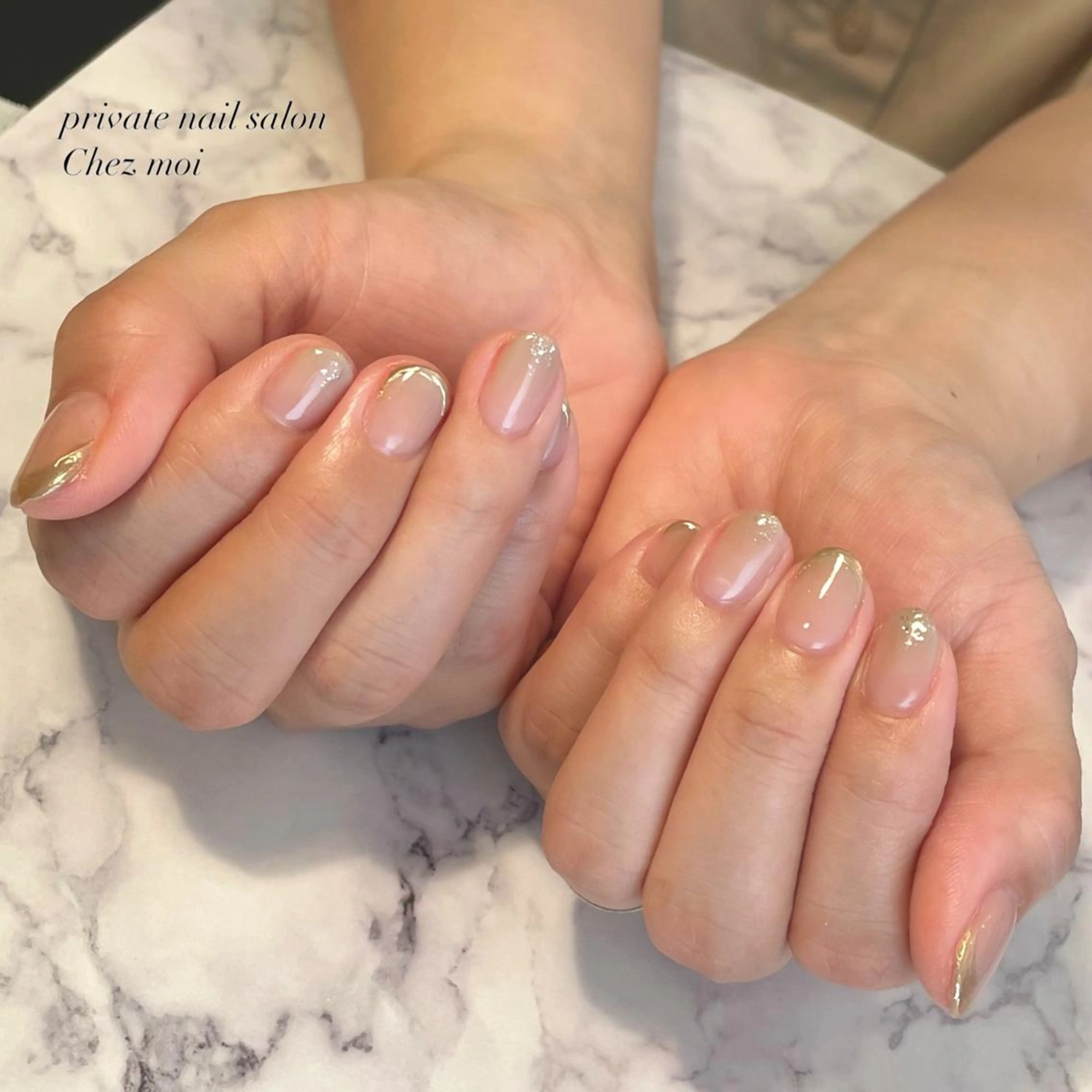 ネイル フレンチネイル ミラーネイル KOMINE TOMOKOのネイルデザイン