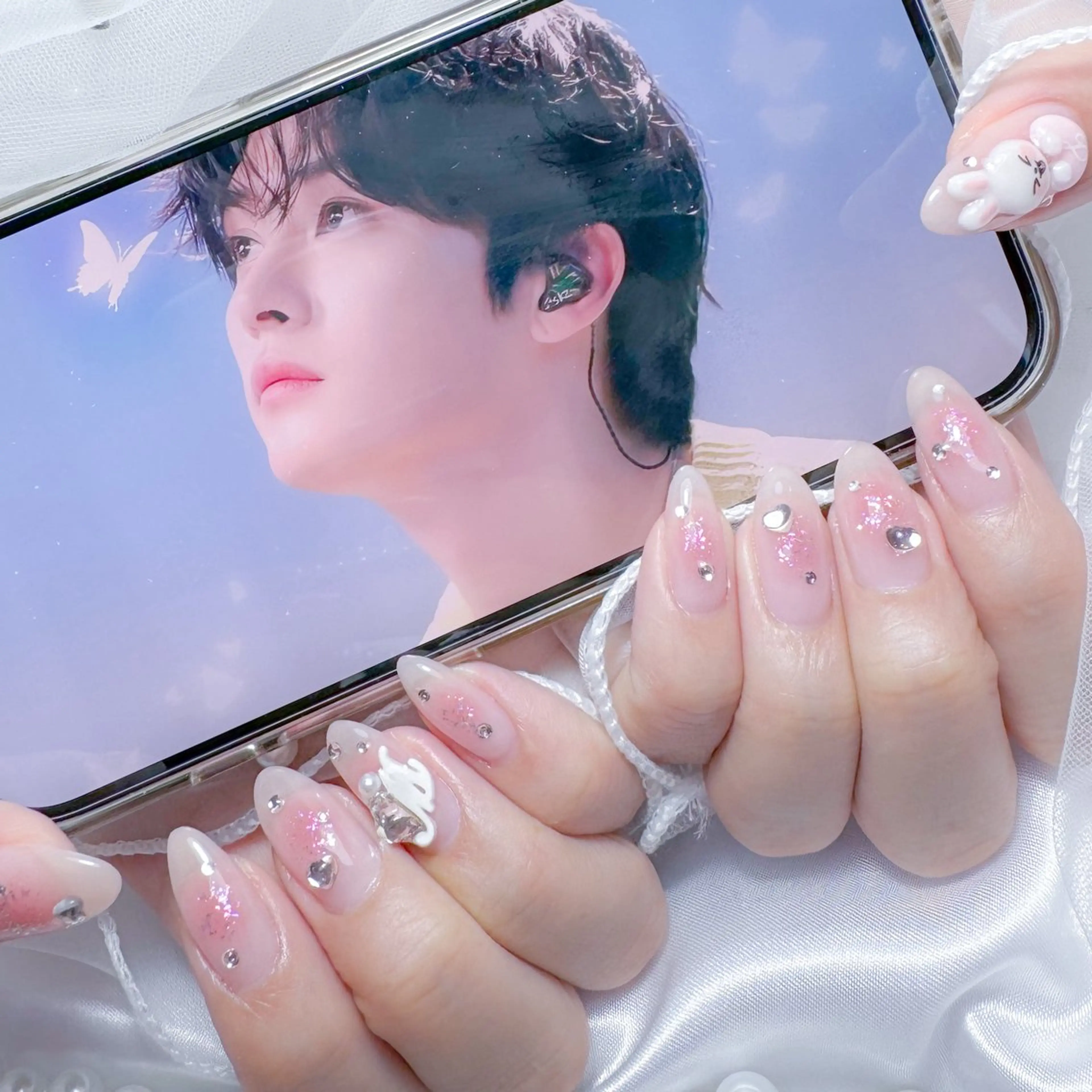 ネイル ジェルネイル 韓国ネイル ミラーネイル パラジェル シンプルネイル tomo Hwanyのネイルデザイン