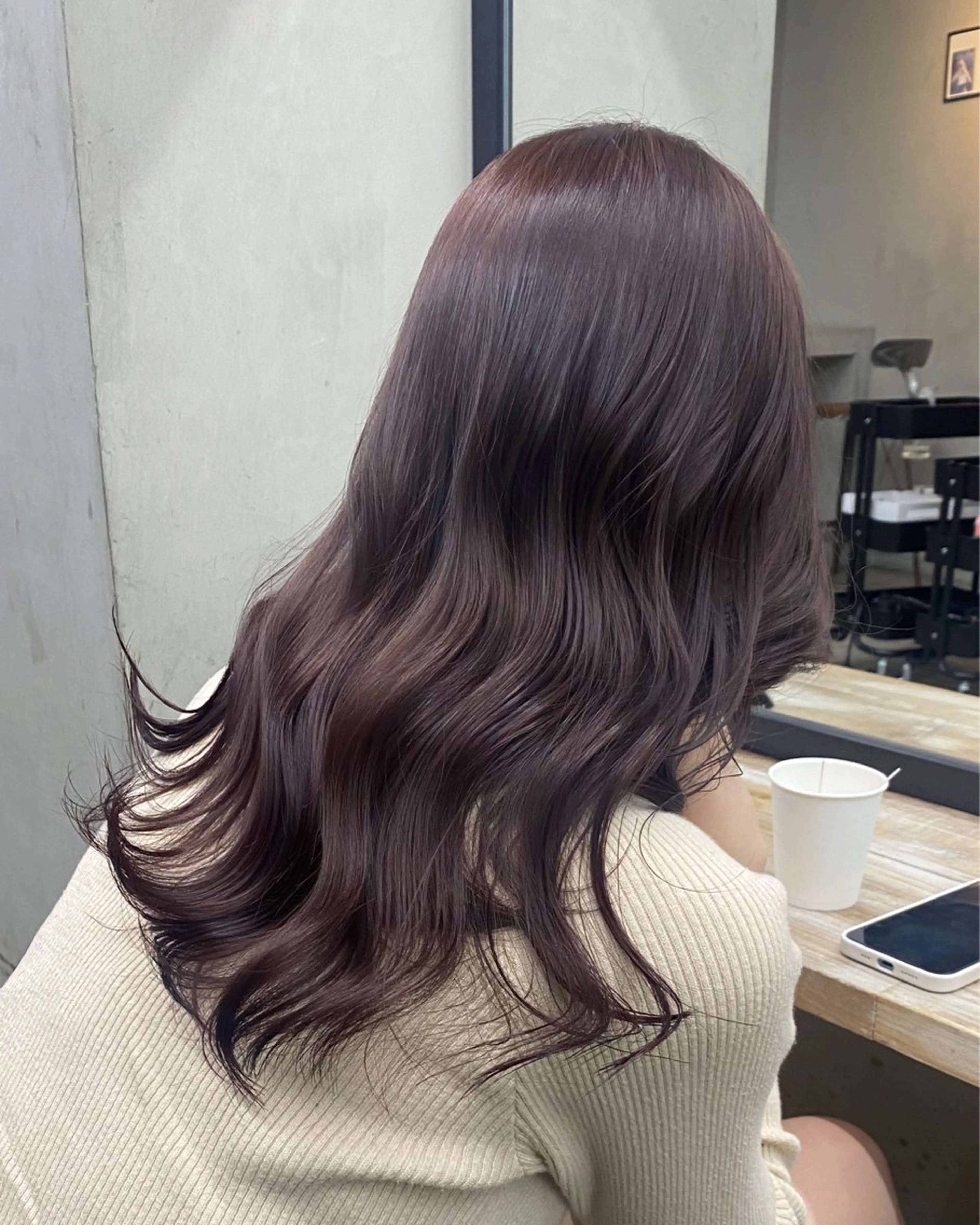 ロング カラー ヘアカラー トリートメント 新宿/韓国ヘア/ 髪質改善ストレートのヘアスタイル