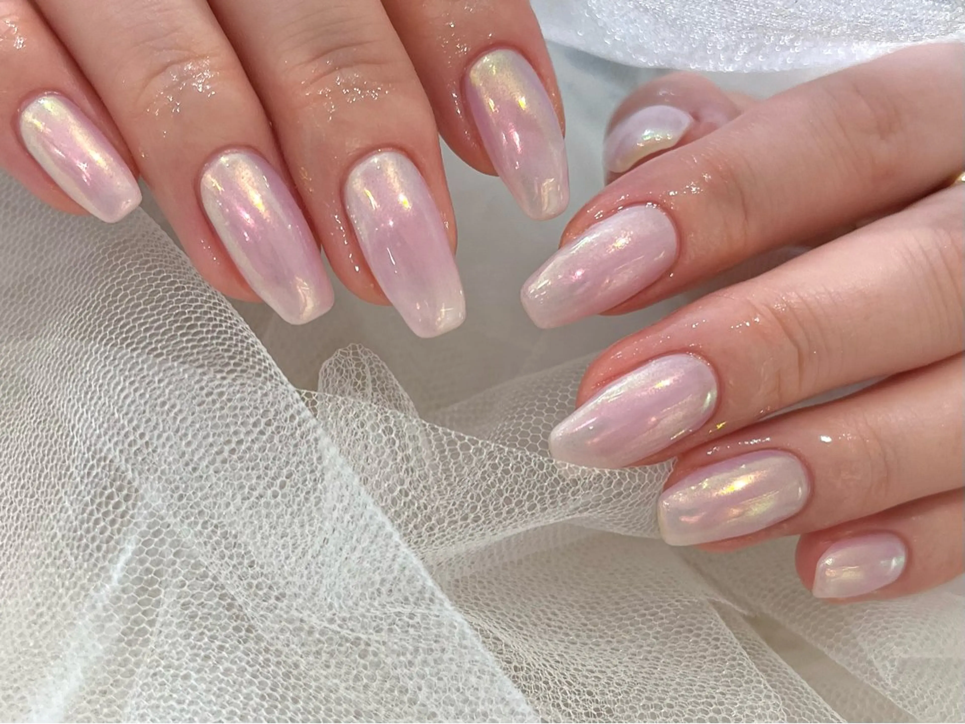 🪞ミラーネイル/オーロラパウダー💎‼︎ちゅるん仕上げ☺︎ 【オフ有り】 （甘皮ケア付き）✨の写真