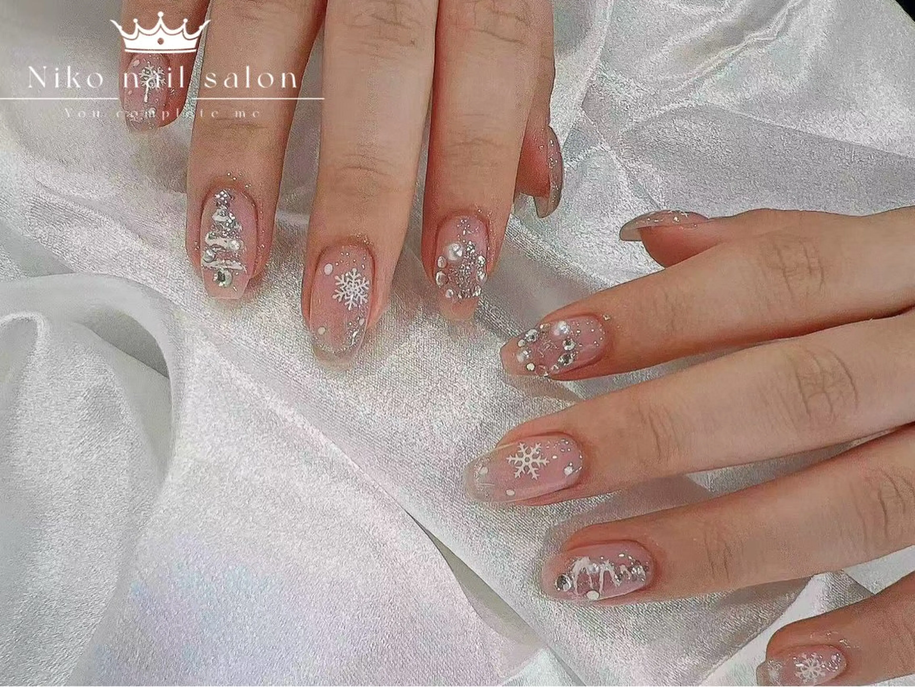 ネイル チークネイル フットネイル フレンチネイル ジェルネイル ガラスフレンチ 柚子 Nikoのネイルデザイン