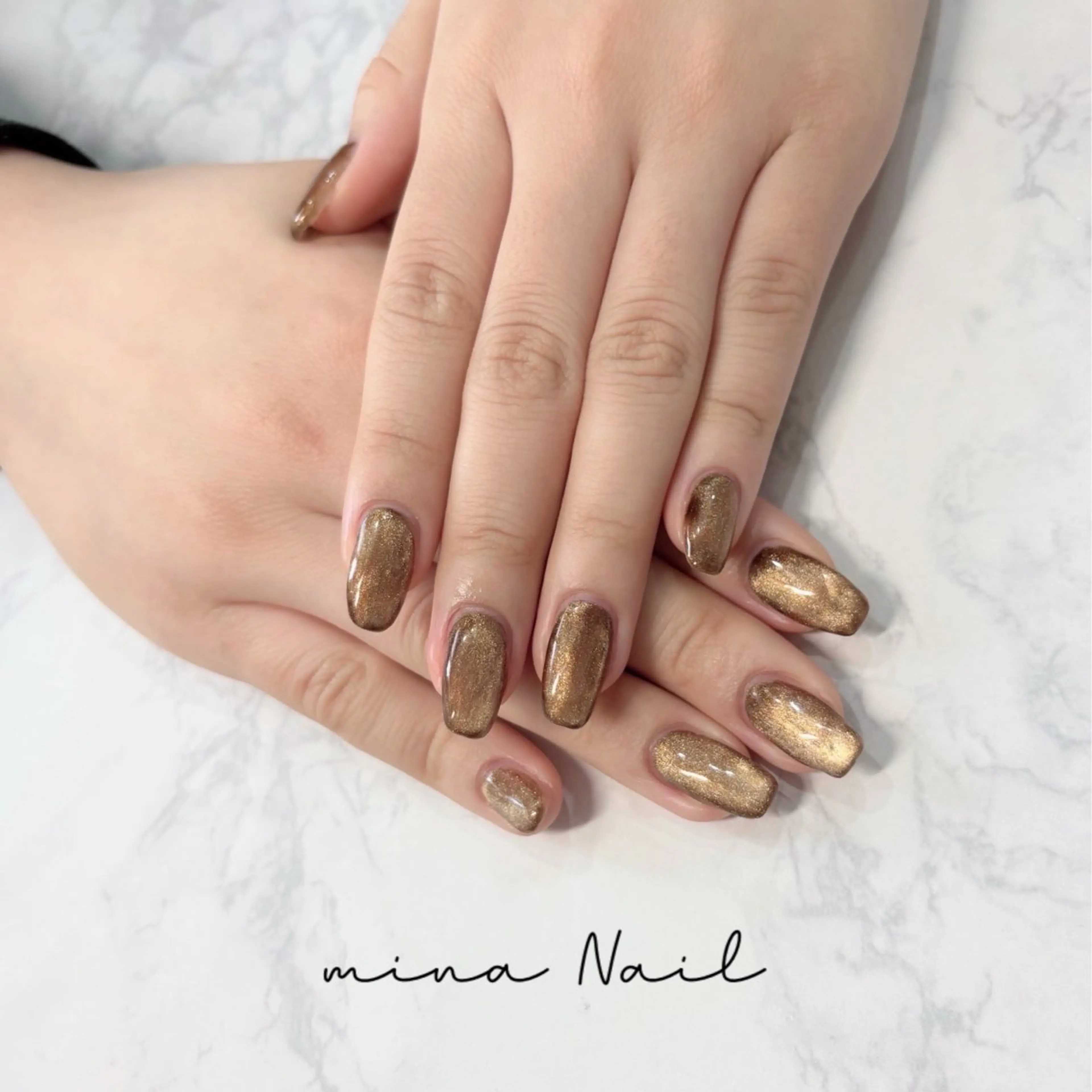 ネイル ブラウン マグネットネイル mina Nailのネイルデザイン