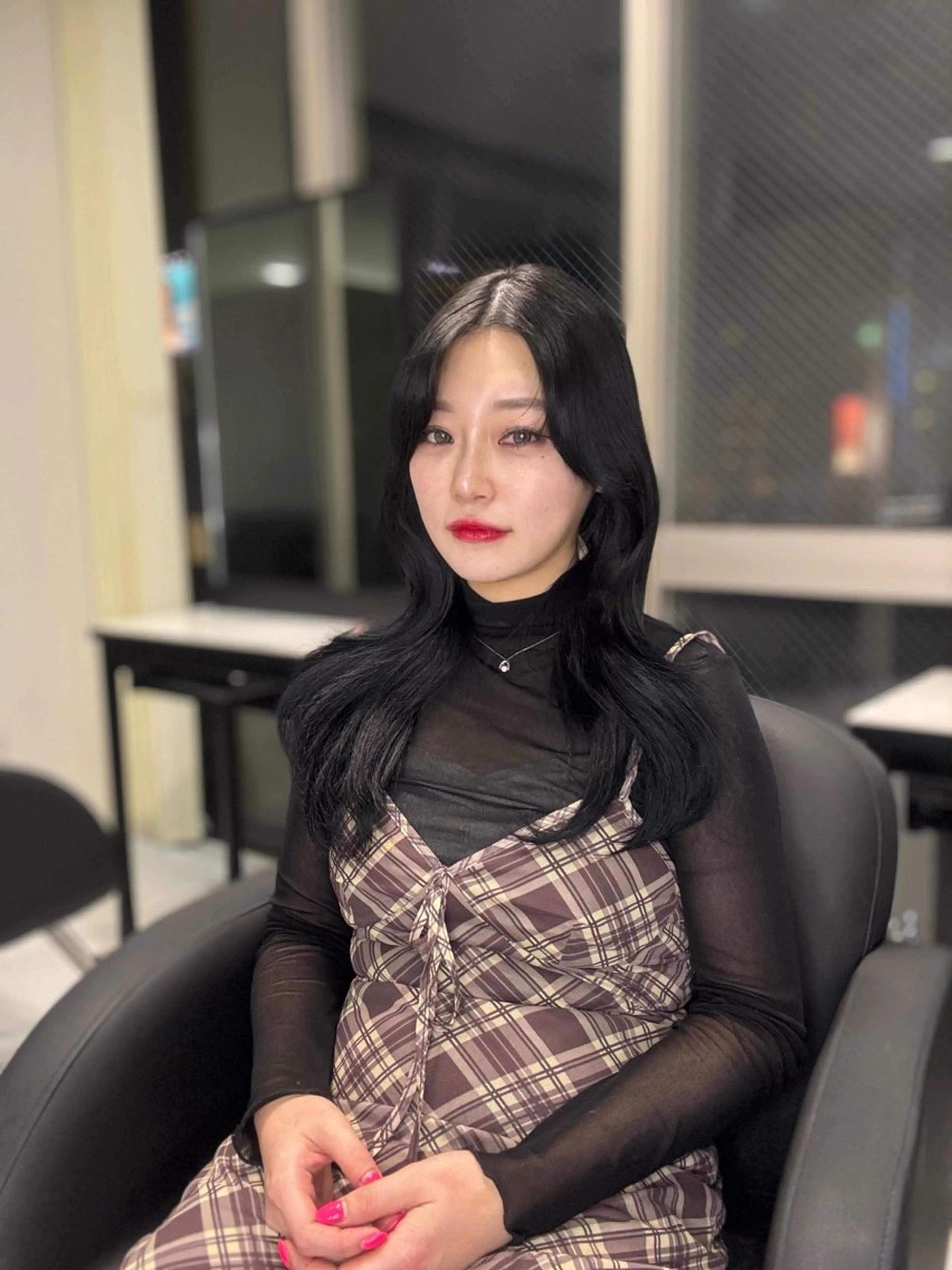 ロング カラー 黒髪 髪質改善 韓国風ヘア 縮毛矯正 トリートメント ヘアセット ブリーチなし I 髪質改善Ⅰたつやのヘアスタイル