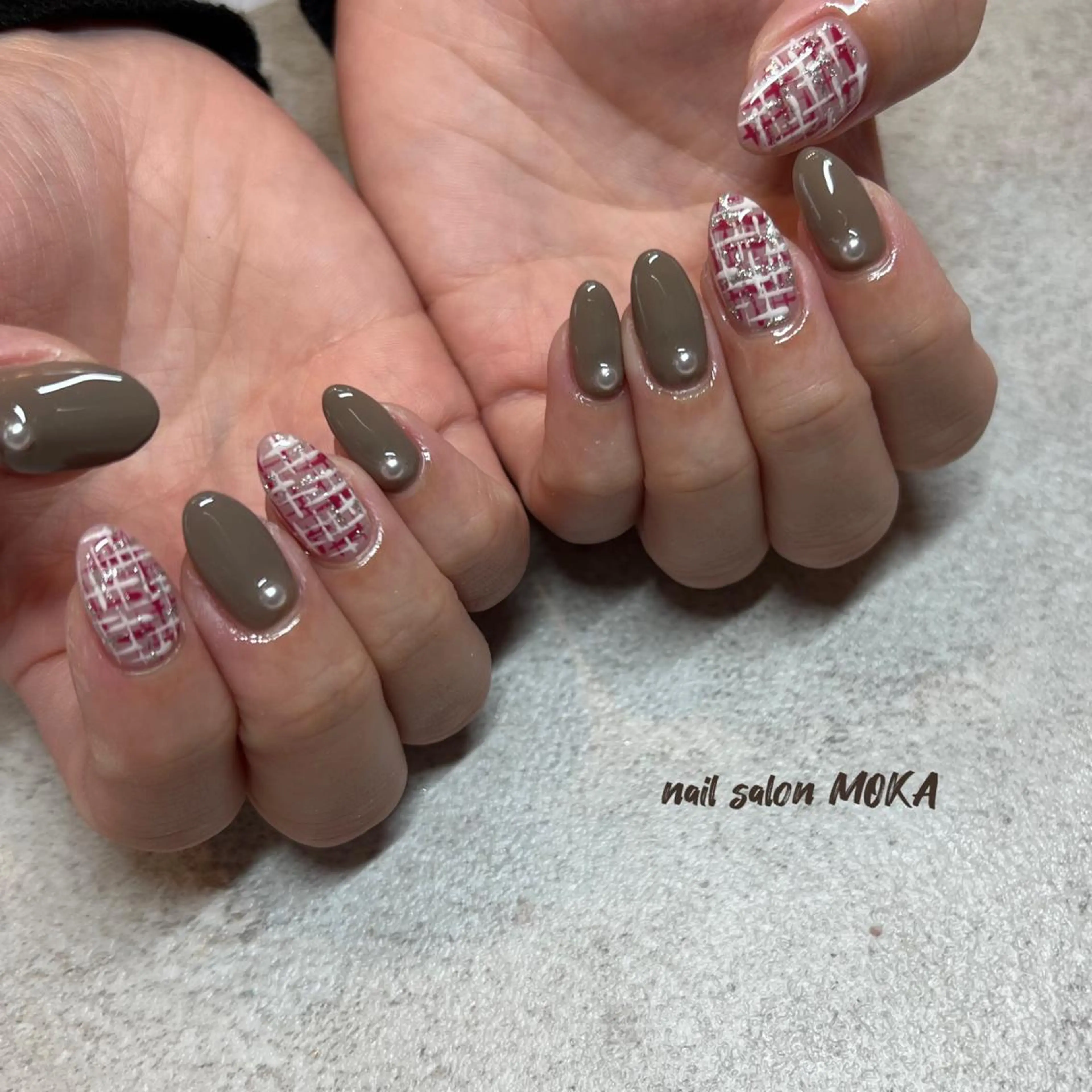 ネイル ツイードネイル ハンドネイル nail salon MOKAのネイルデザイン