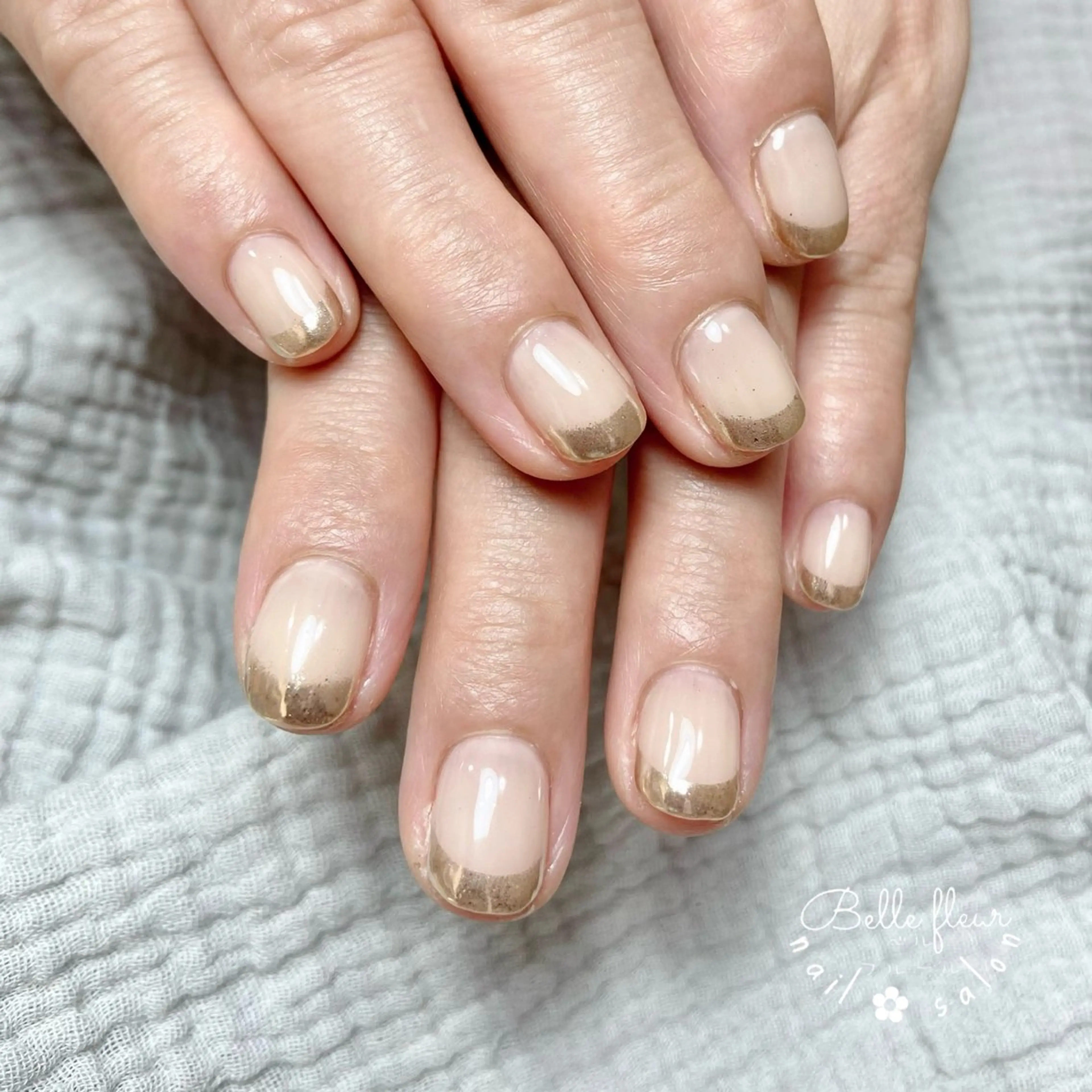 ネイル フレンチネイル ミラーネイル ハンドネイル ﾈｲﾙｻﾛﾝ Bellefleurのネイルデザイン