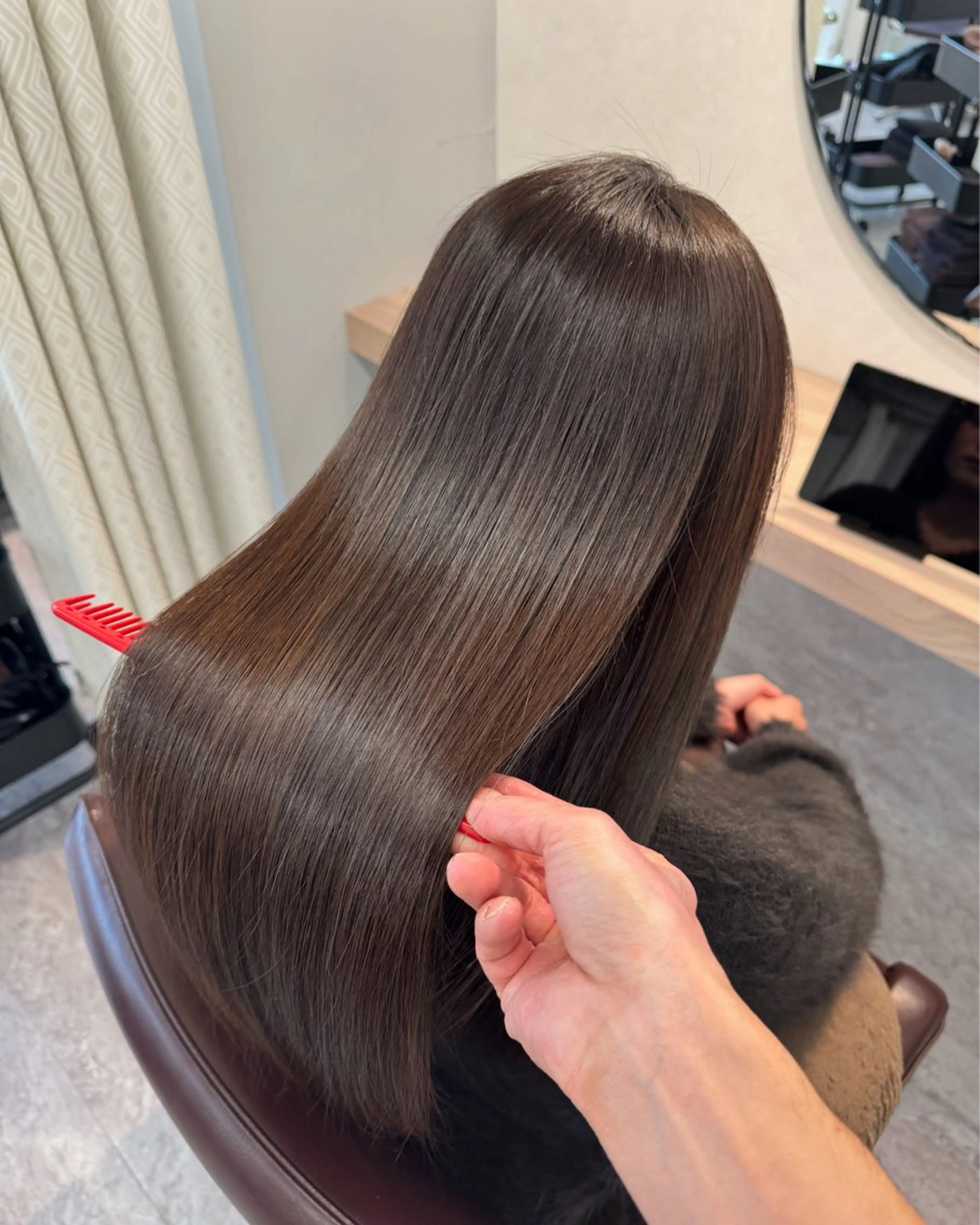 ロング くせ毛 縮毛矯正 カット 縮毛矯正 🫧岡野/透明感🍃 /髪質改善🫧のヘアスタイル