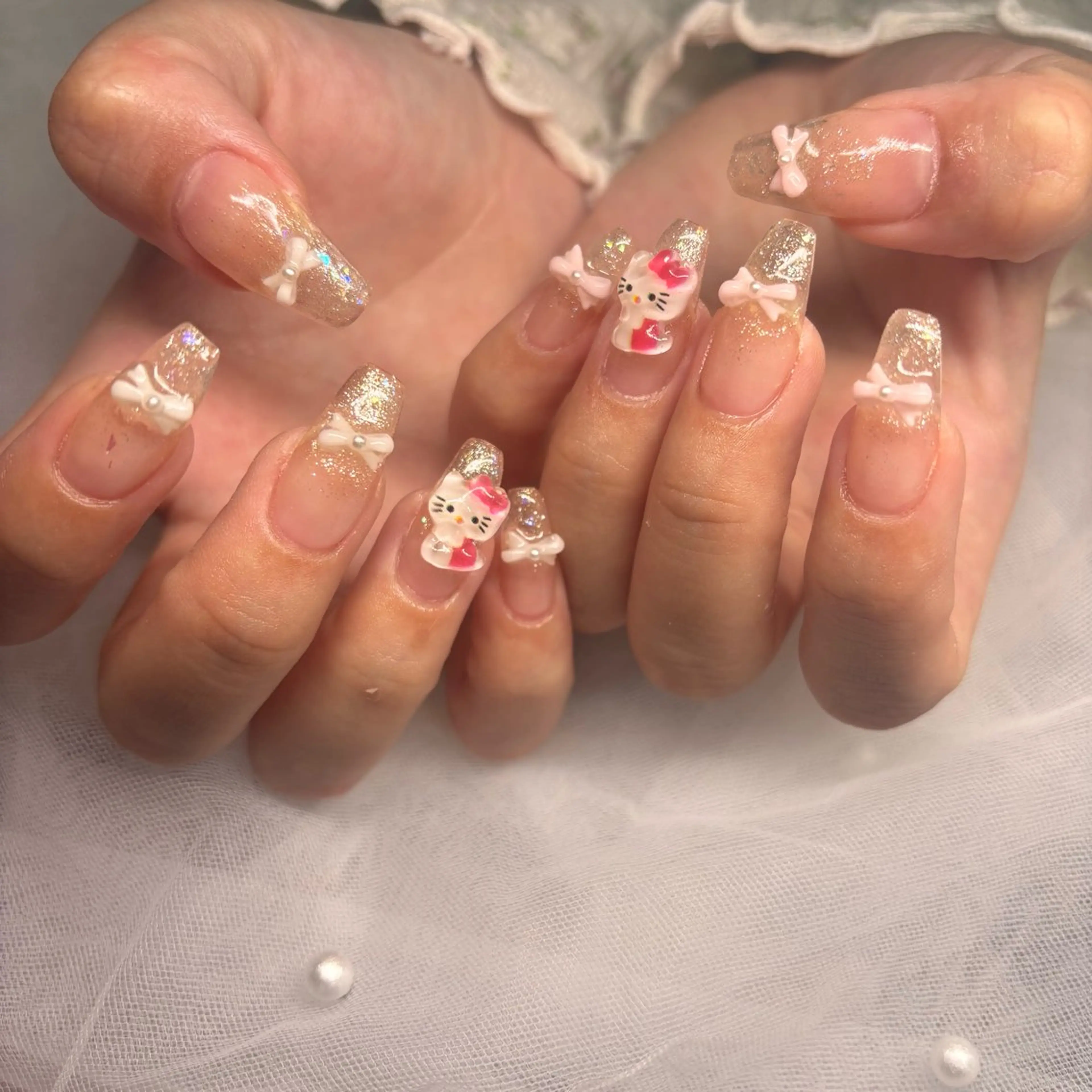 ネイル クリアネイル スカルプネイル ハンドネイル RE💟N.NAIL ラテン系お姉さんのネイルデザイン