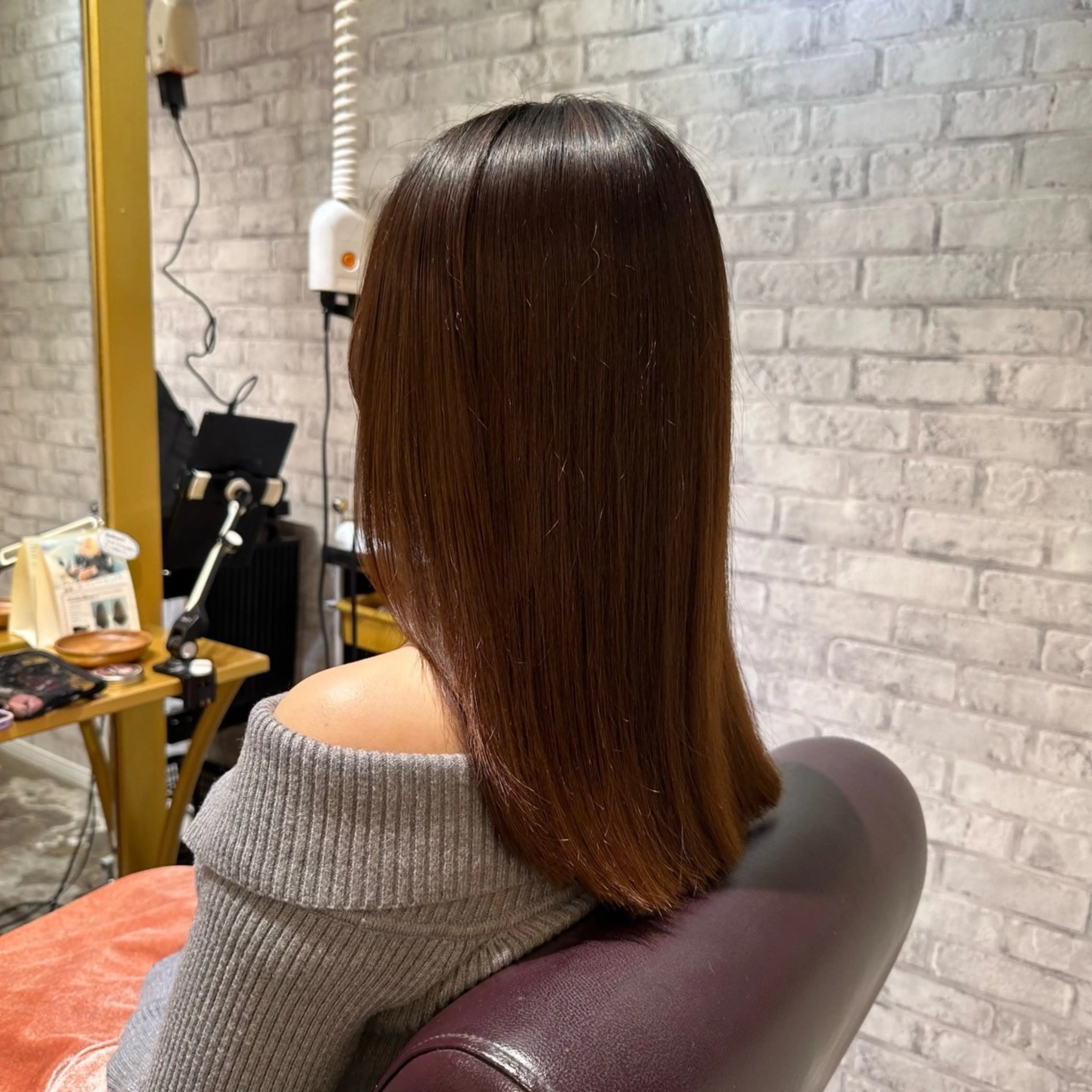 ロング カット 縮毛矯正 艶感カラー/レイヤー 💖心斎橋/Sakiのヘアスタイル