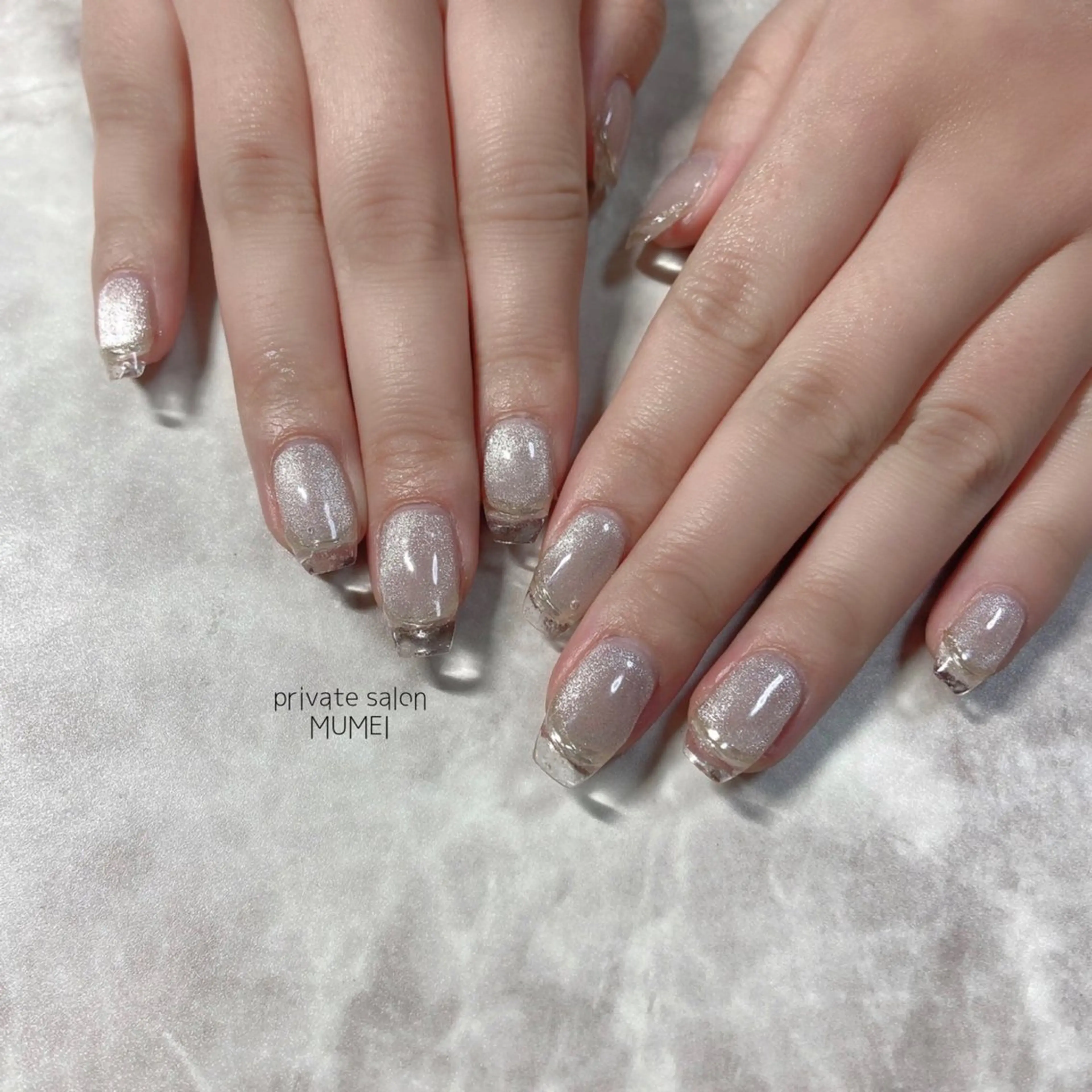 ネイル クリアネイル フレンチネイル マグネットネイル ピンク private salon MUMEI所属・🫧 KAORIのネイルデザイン