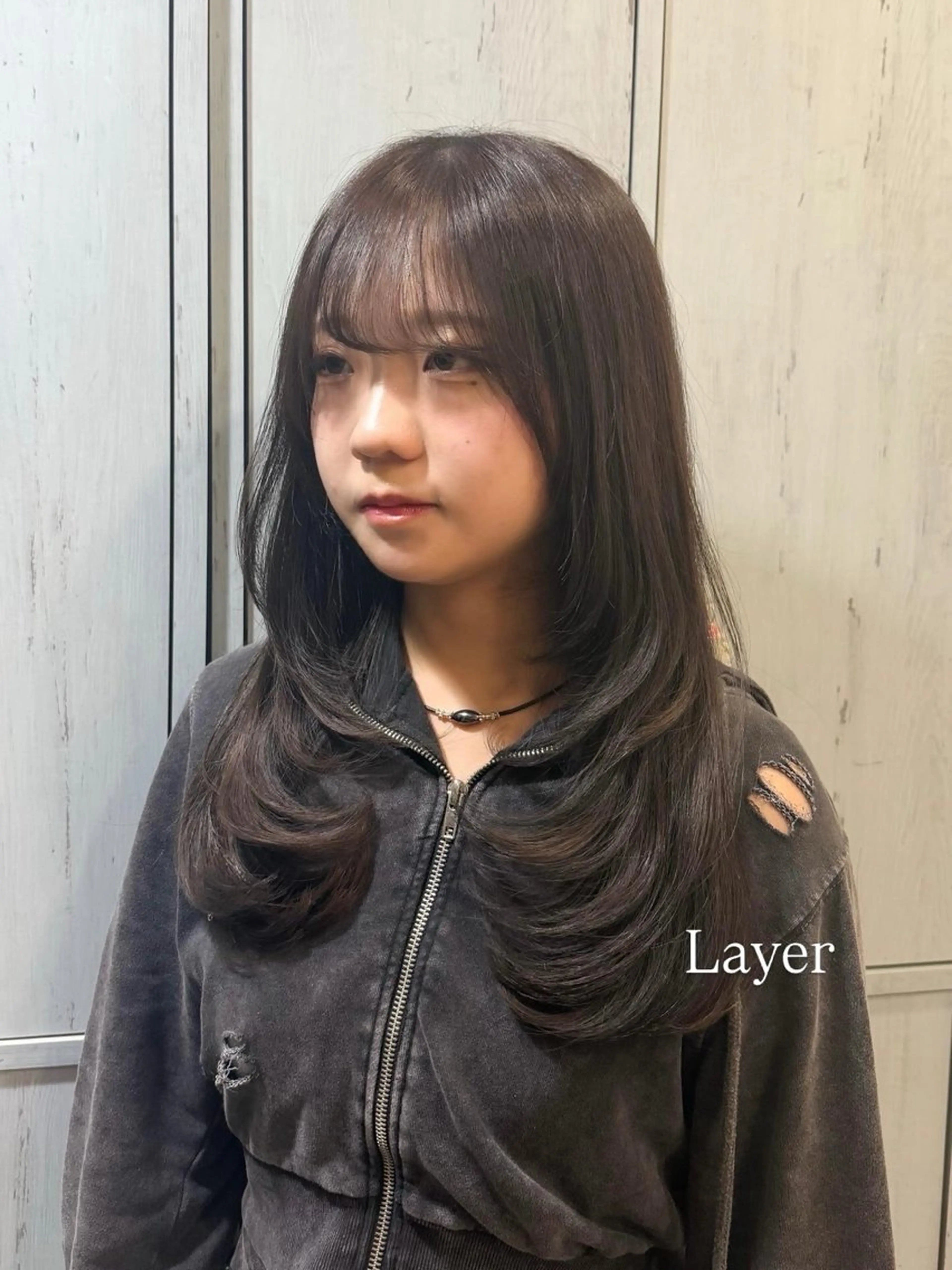 ロング レイヤーカット カット トリートメント ピンク・ラベンダー/ レイヤー/NANAのヘアスタイル