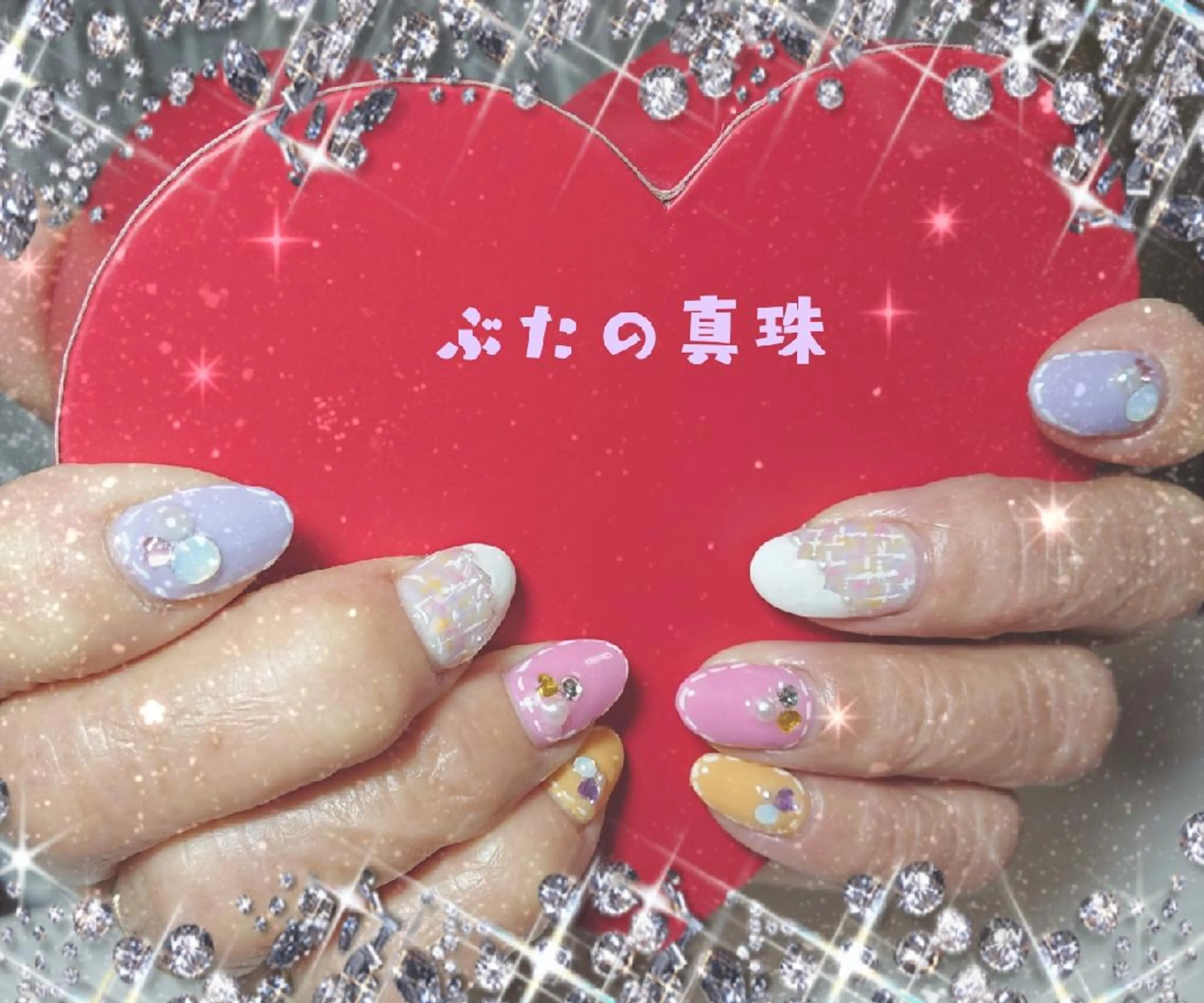 ネイル パステルネイル ツイードネイル ハンドネイル 林 珠里のネイルデザイン