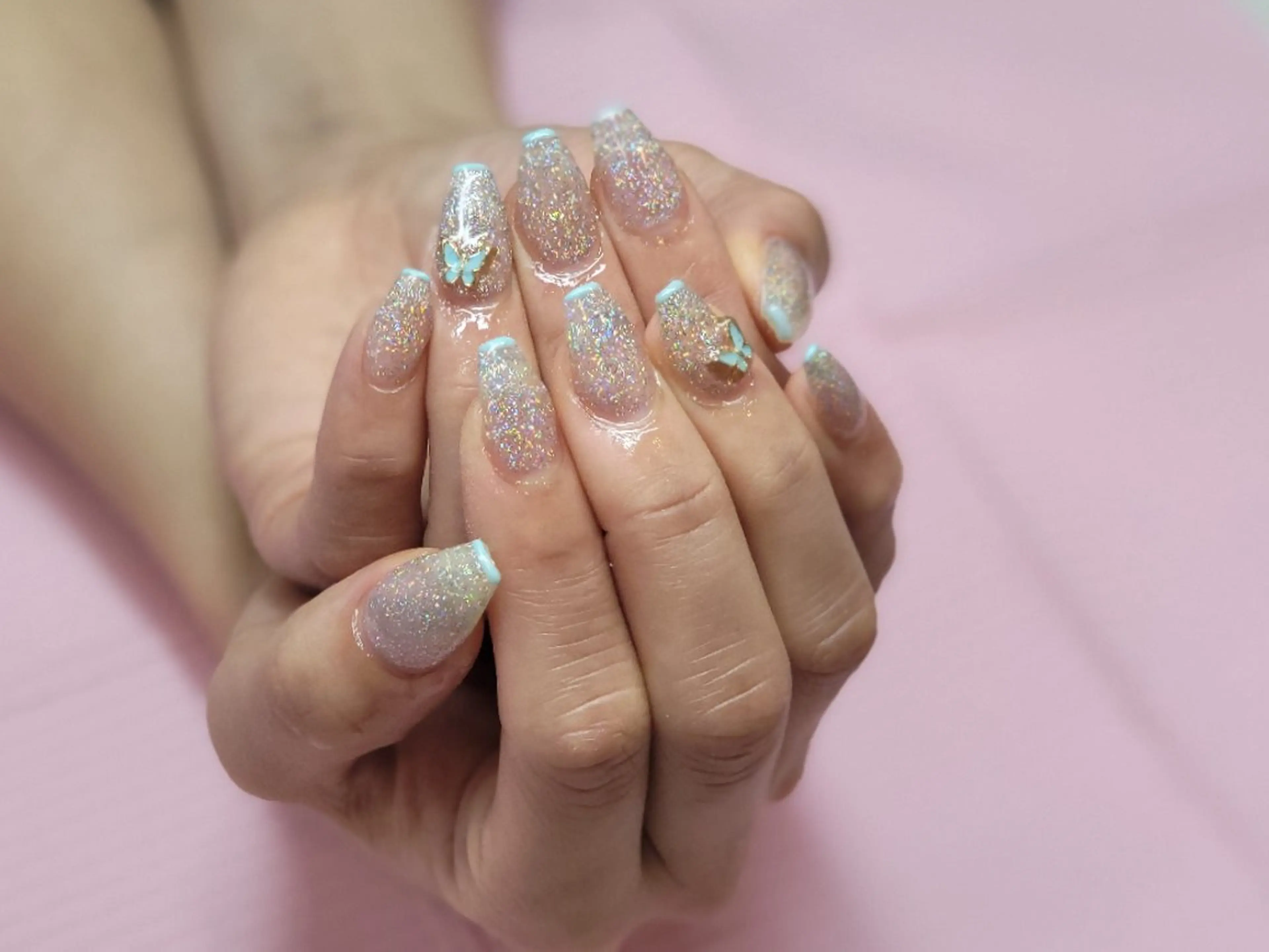 ネイル フラッシュネイル フレンチネイル 春ネイル 心斎橋Salon Epokkuのネイルデザイン