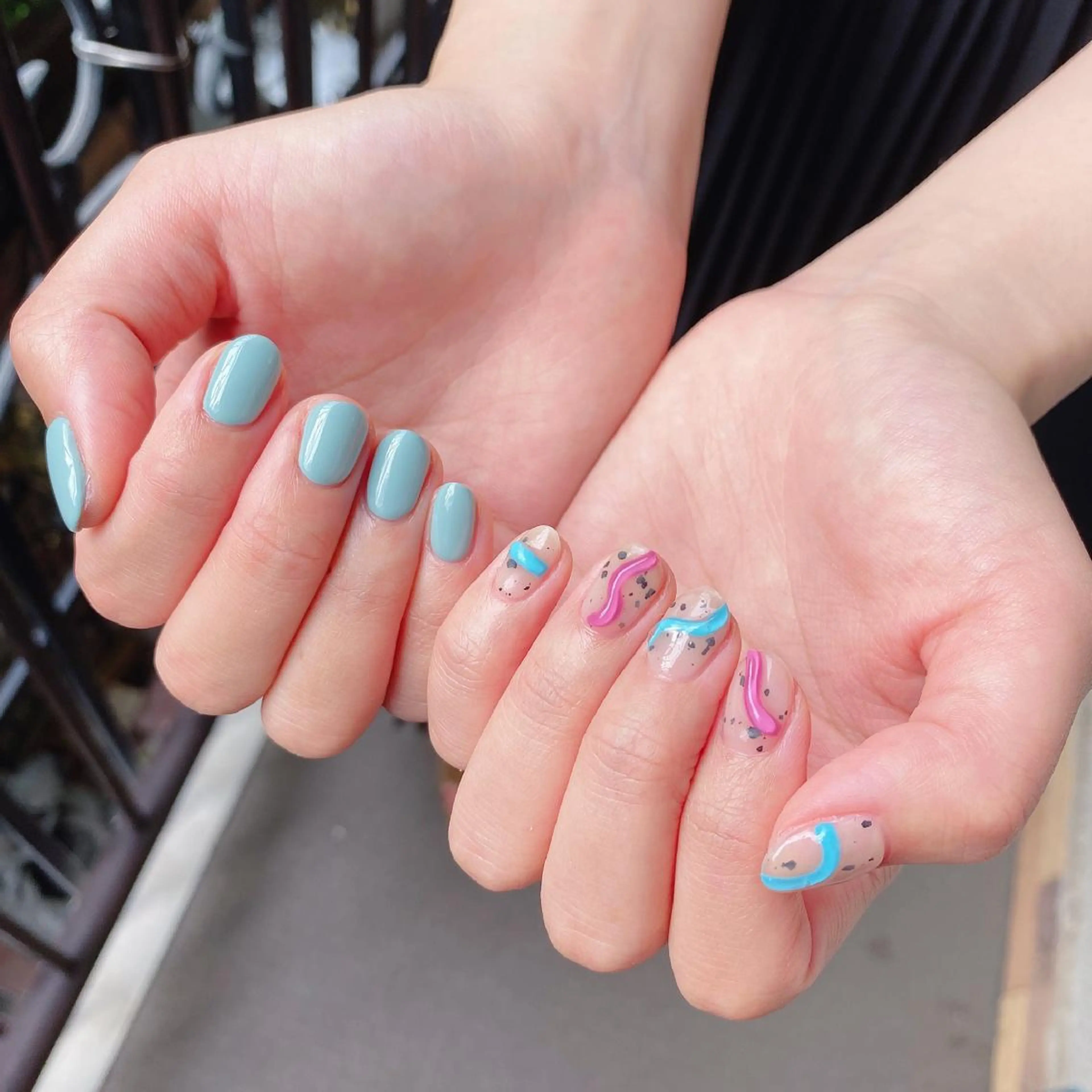 ネイル アートネイル オーロラネイル ニュアンスネイル ワンカラーネイル シンプルネイル To Me Nail所属・🩵 mei🩵のネイルデザイン