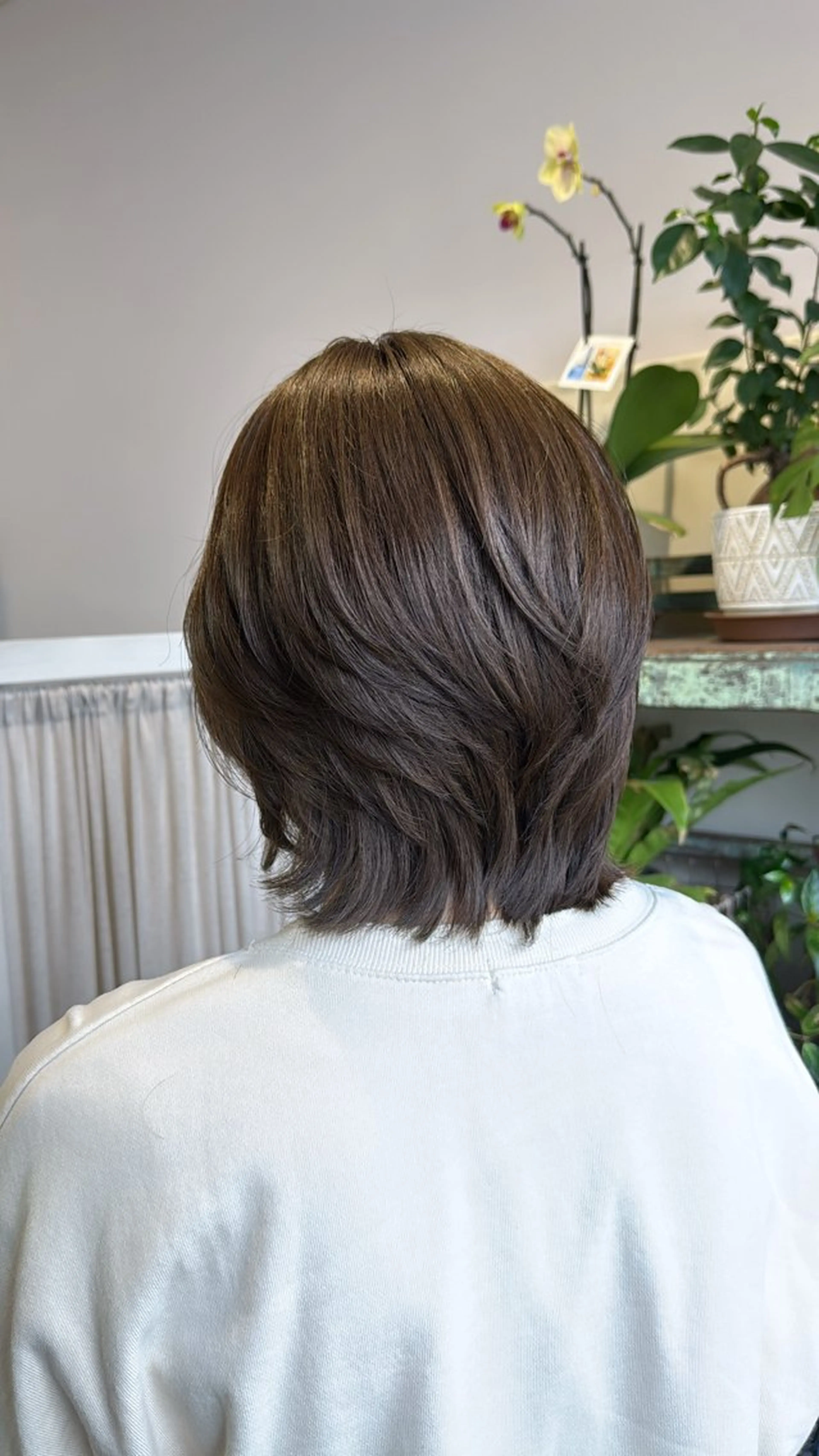 ミディアム カラー ブラウンカラー カット ヘアカラー トリートメント ヘッドスパ Sakura .のヘアスタイル