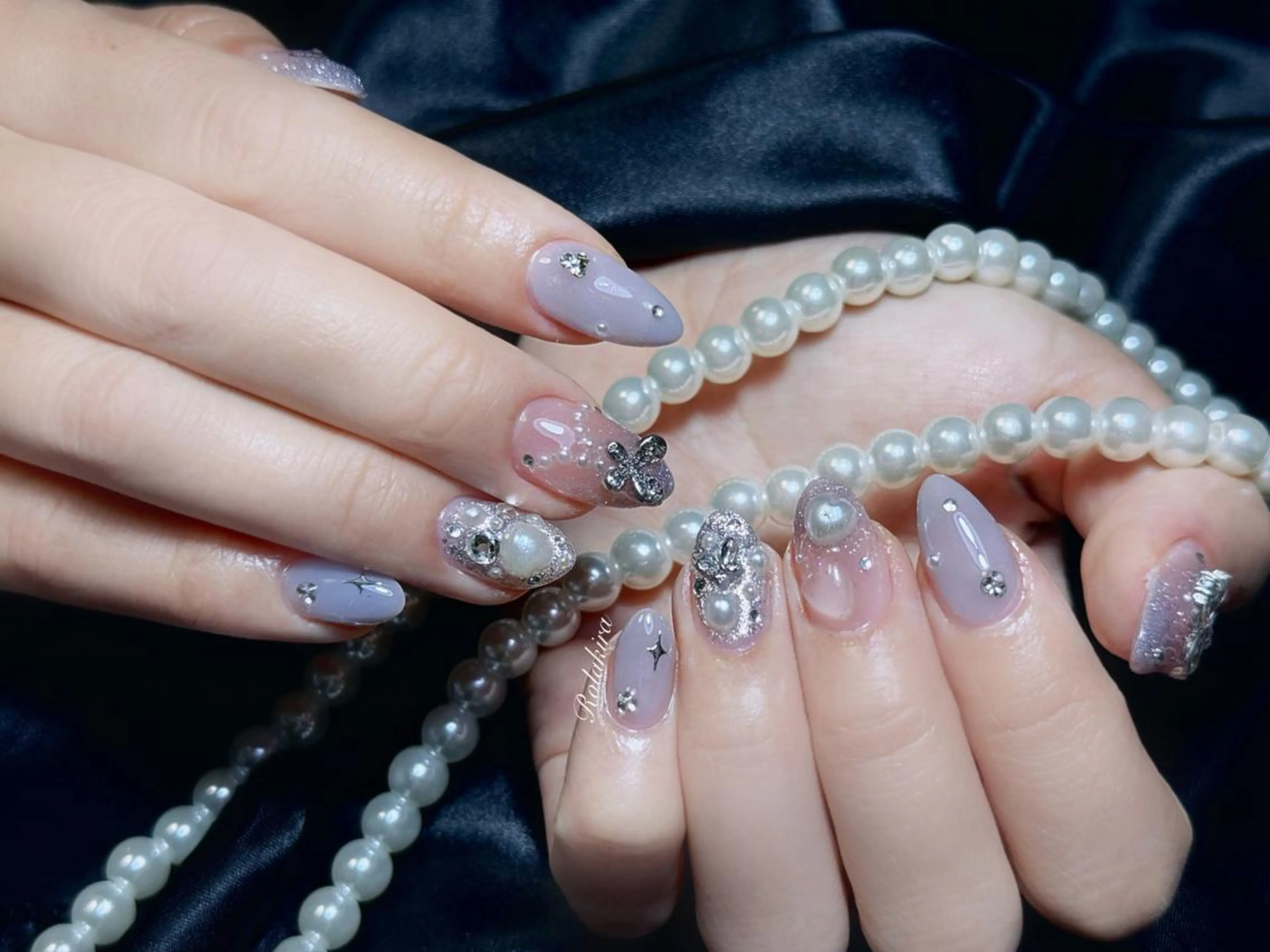 ネイル チークネイル 長さ出し フレンチネイル ジェルネイル 韓国ネイル ハンドネイル Rolakira マニのネイルデザイン