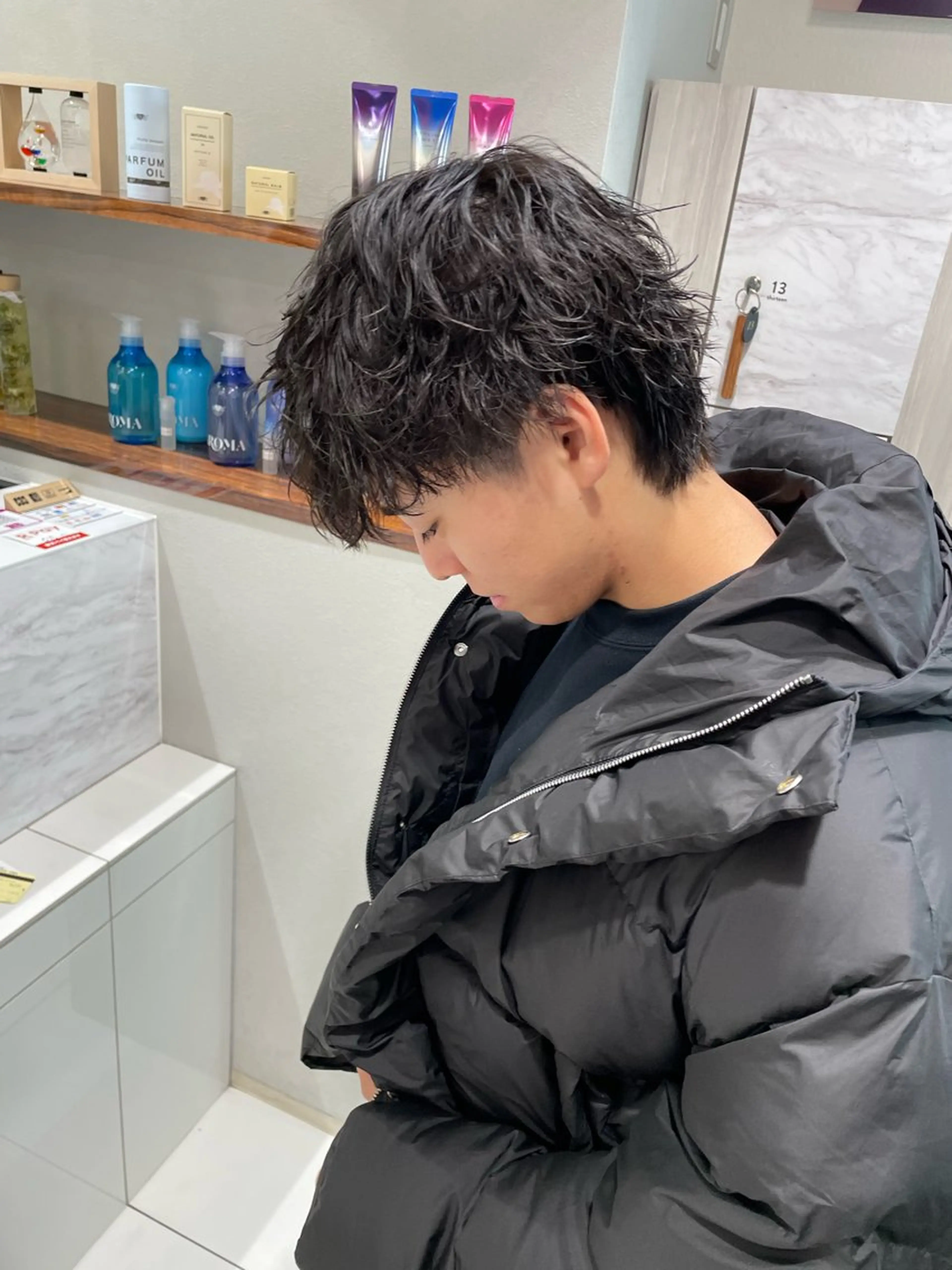 ショート パーマ メンズ メンズパーマ カット パーマ トリートメント 伊藤 隆星のヘアスタイル