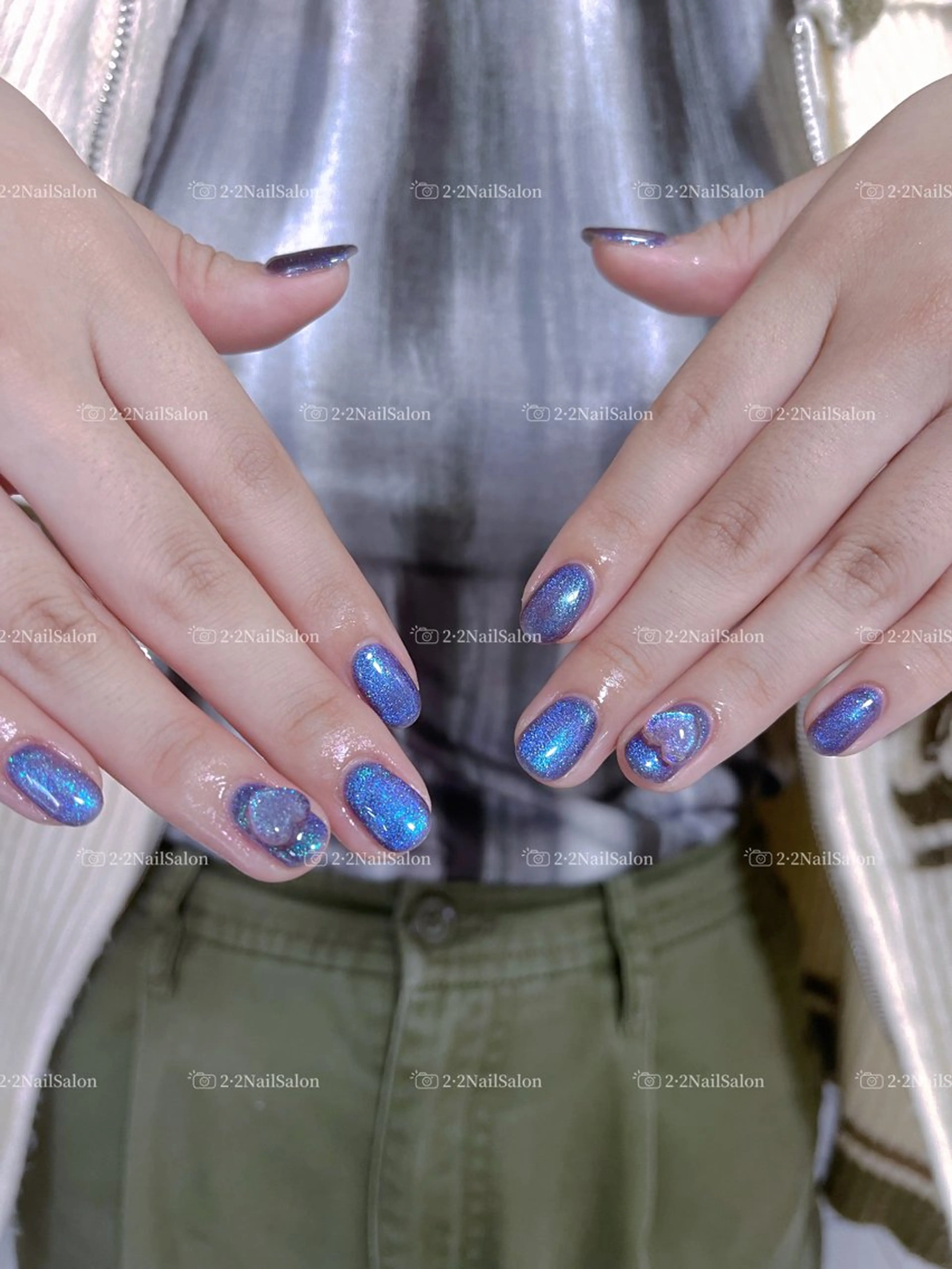 ネイル ハンドネイル Shis_🦄shi 韓国風キラキラネイルのネイルデザイン