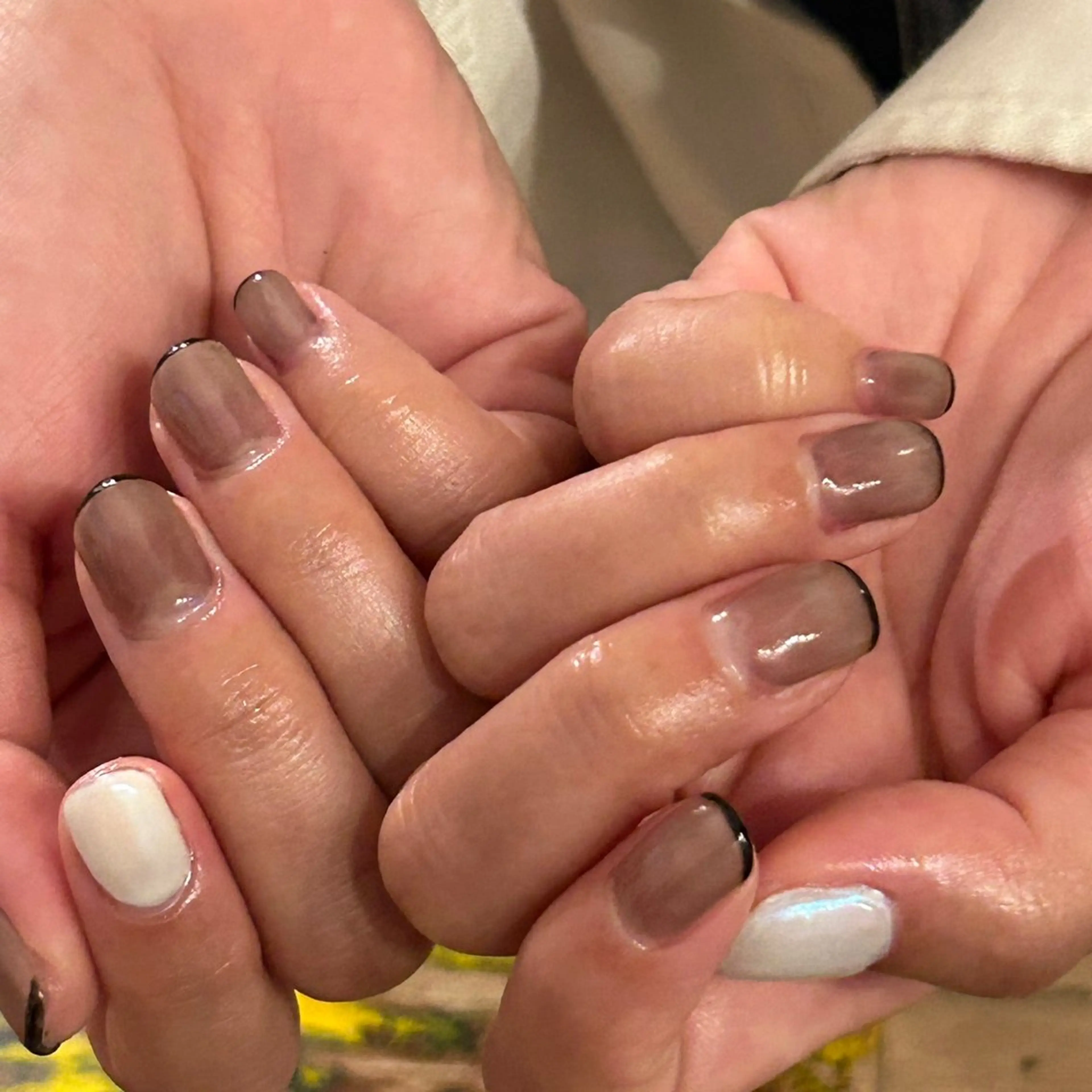 ネイル オーロラネイル クリアネイル フレンチネイル ミラーネイル SUZUKI Mのネイルデザイン