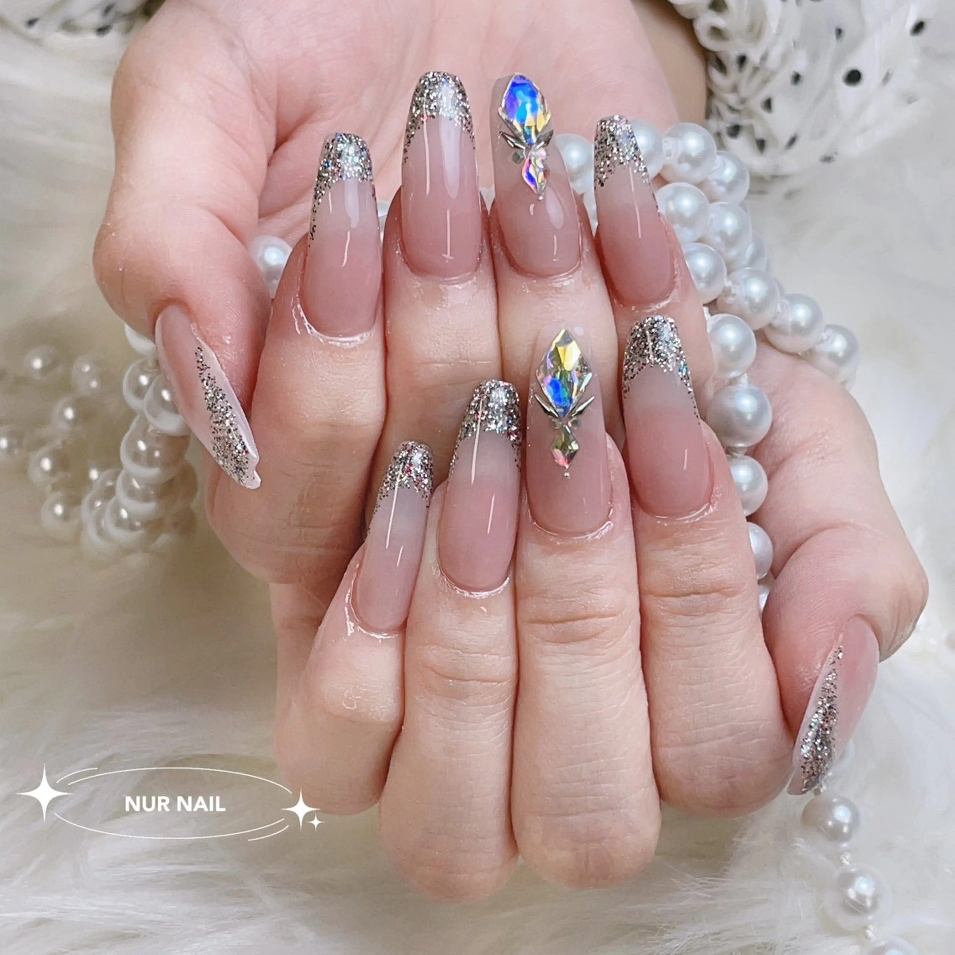 ✨スカルプ長さだし＋持ち込みデザイン14980🦋時間内でデザイン、パーツ6本まで【初回ソフトジェルオフ無料】の写真