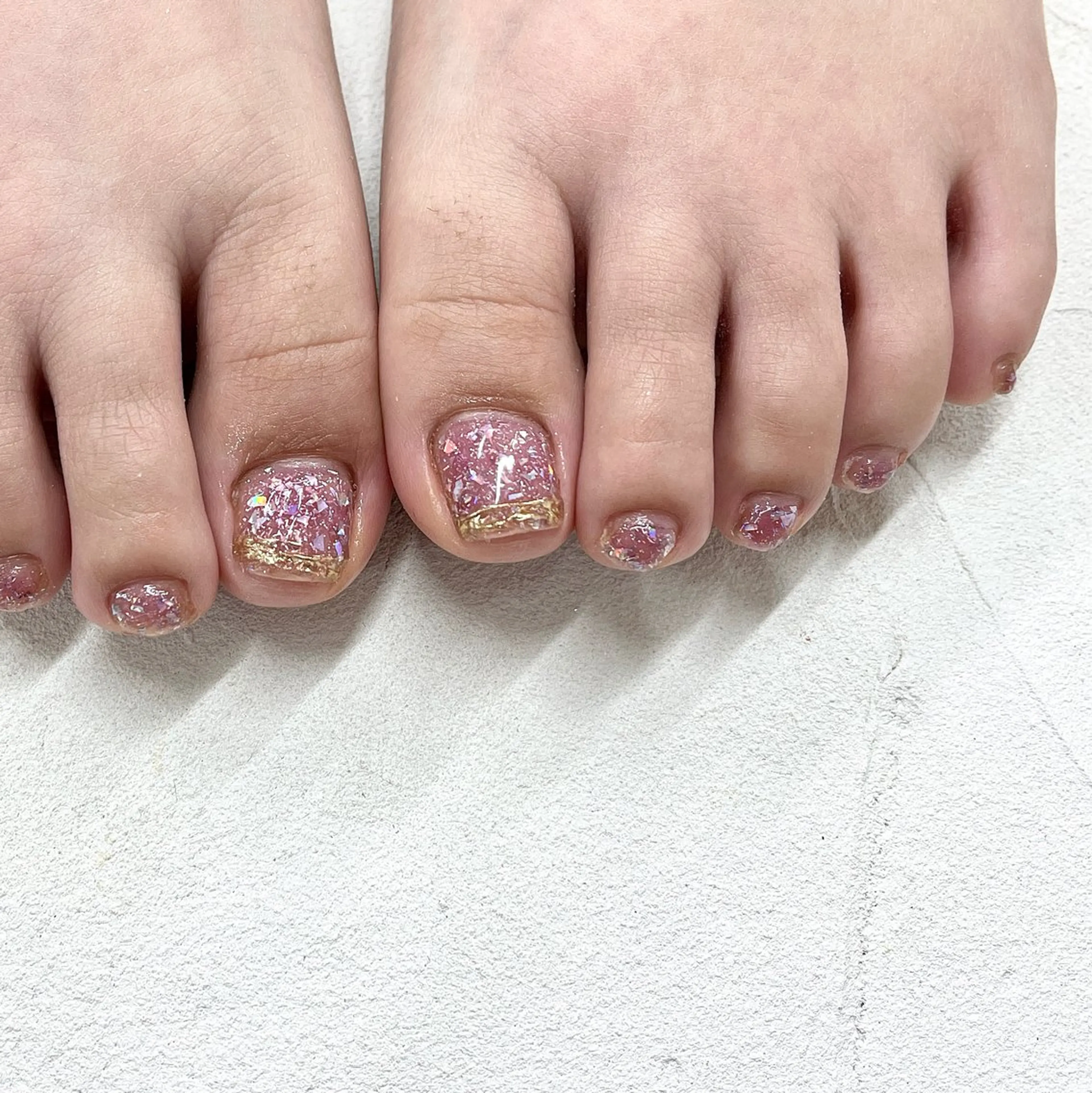 ネイル アートネイル ブルー フットネイル フレンチネイル ジェルネイル Bianca市ヶ谷店 Aiuraのネイルデザイン