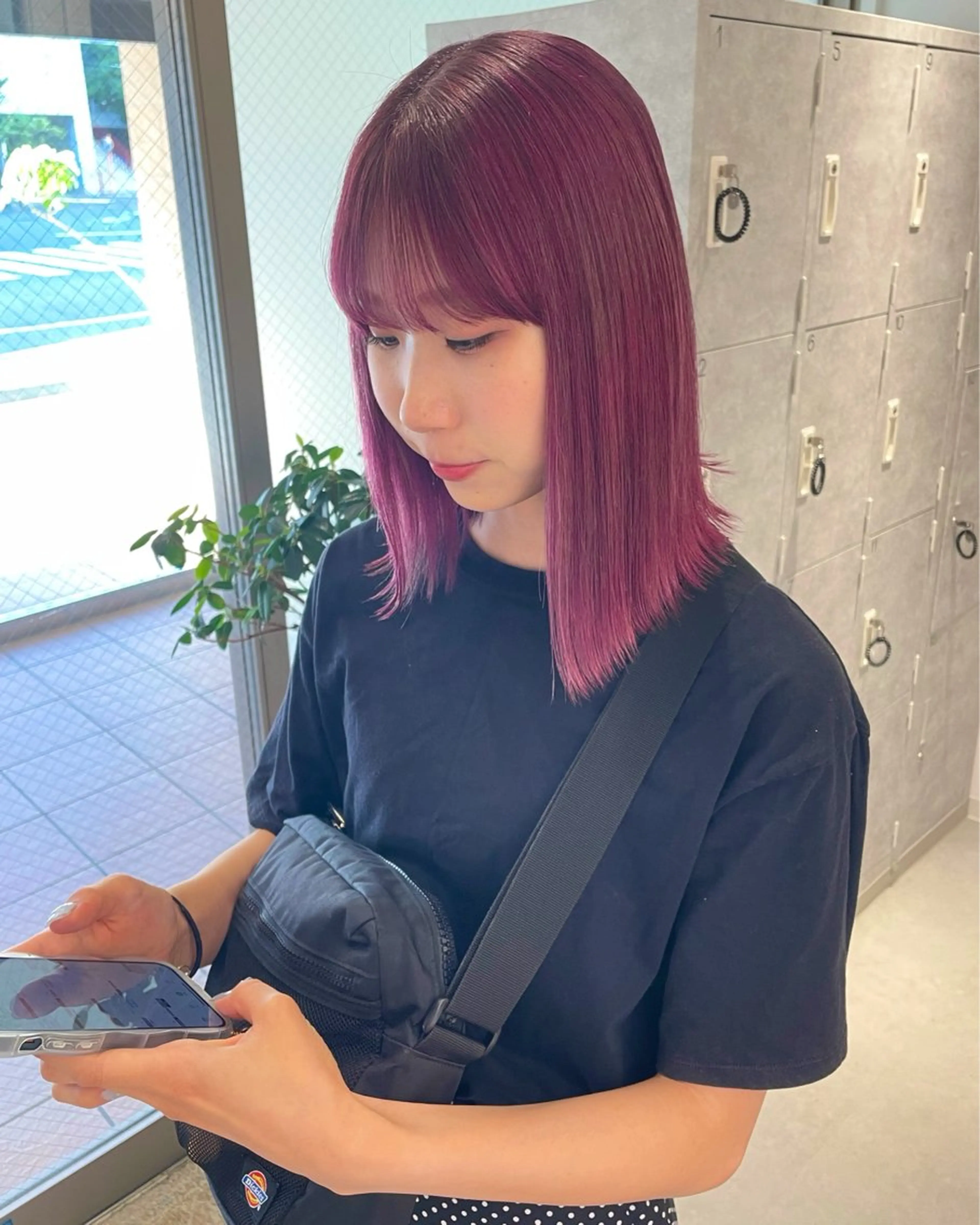 ミディアム カラー デザインパーマ/ 艶カラー/ボブのヘアスタイル