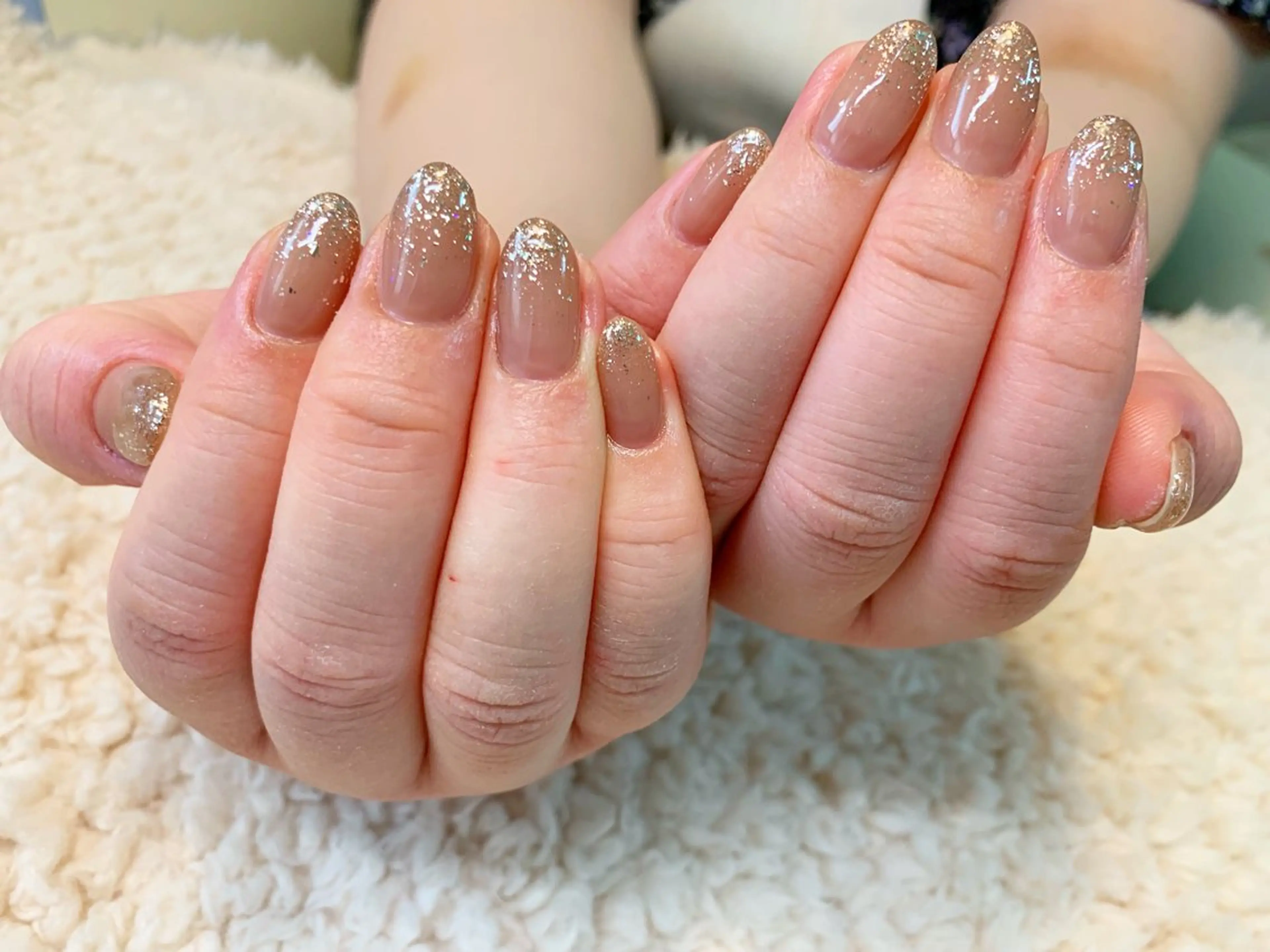 ネイル ラメ(グリッター) ラメグラデーション ワンカラーネイル ハンドネイル フットネイル GéRanium Harukaのネイルデザイン