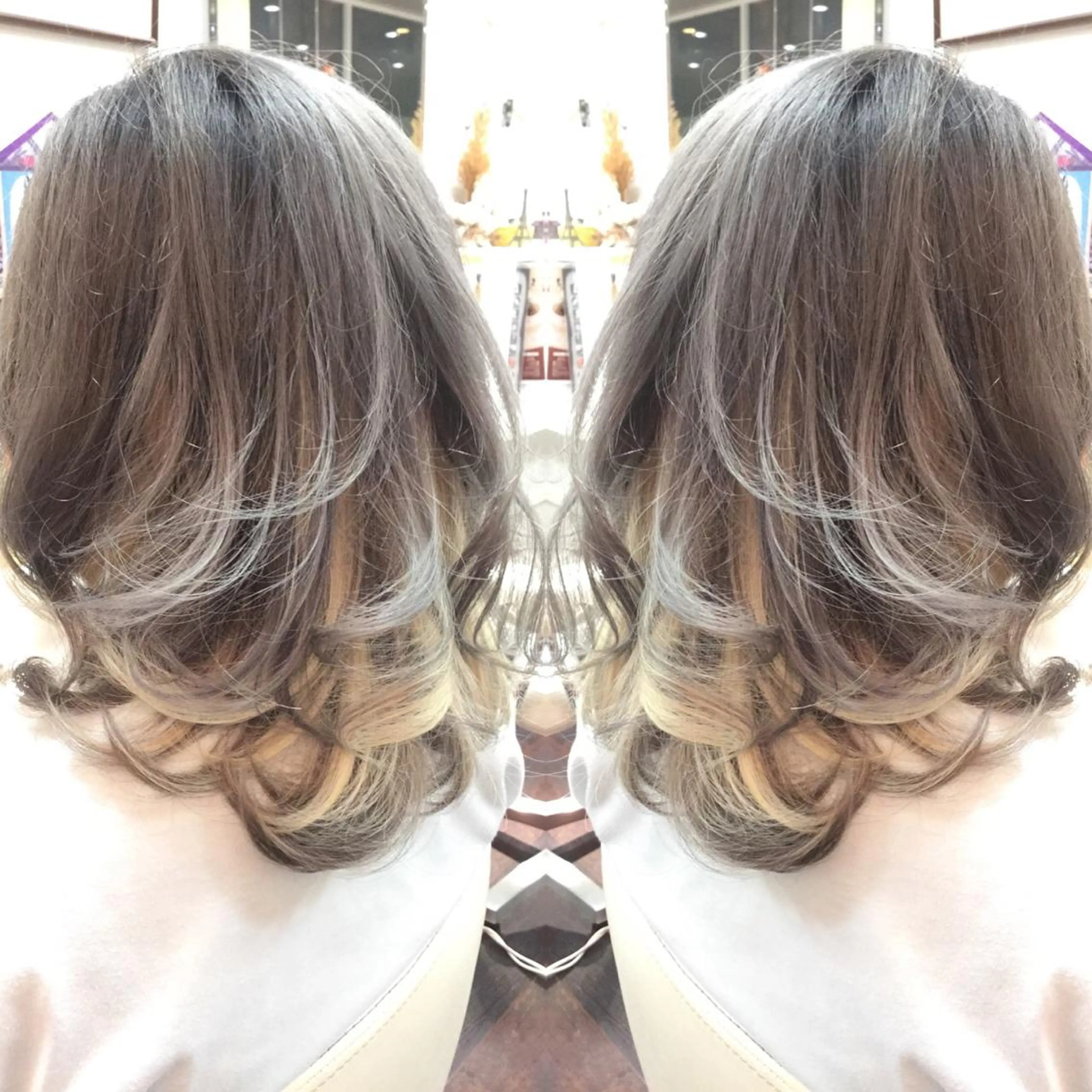 ミディアム カラー ブリーチ 加藤 直樹のヘアスタイル