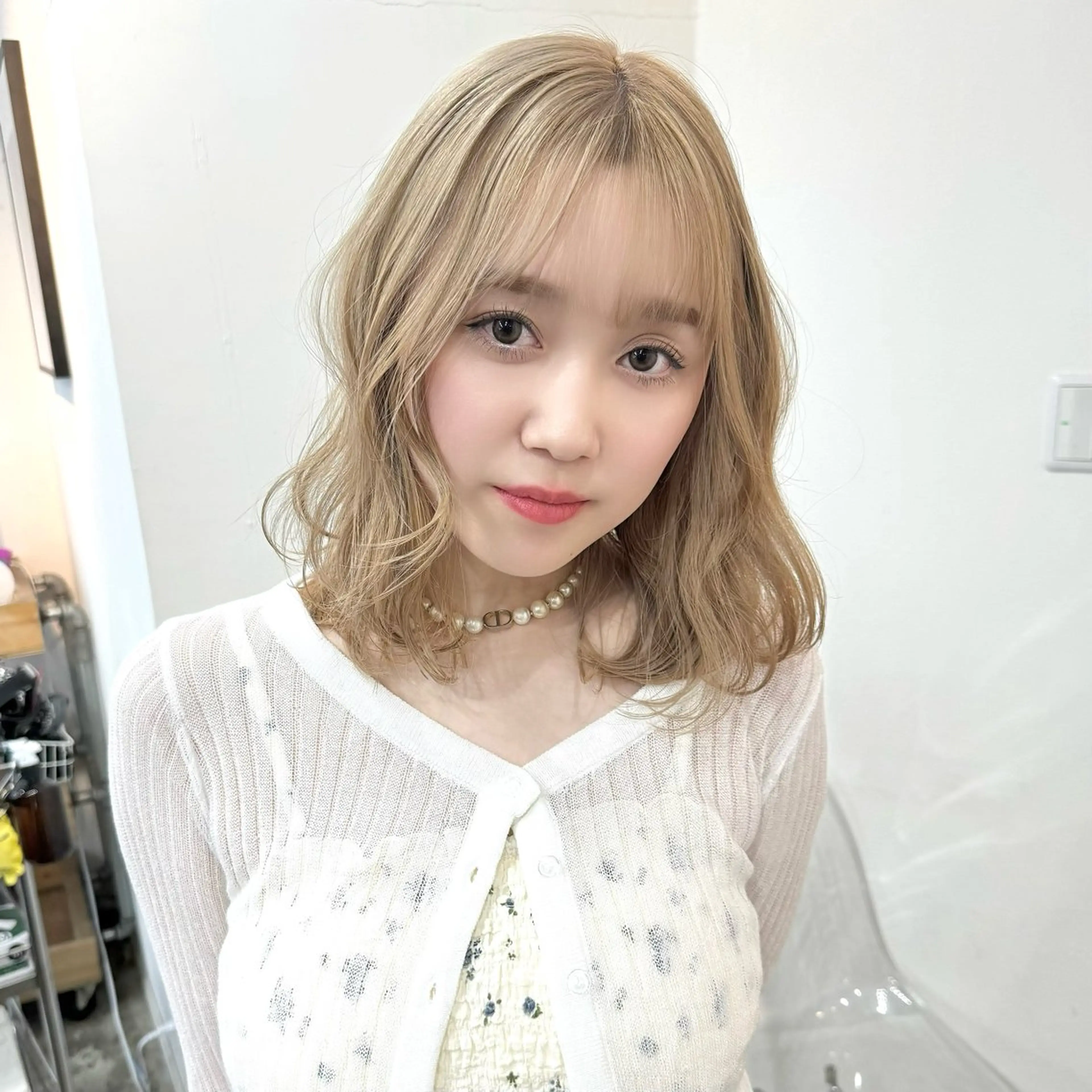 ミディアム 透明感ワンカラー梅田 ダブルカラー/川上のヘアスタイル