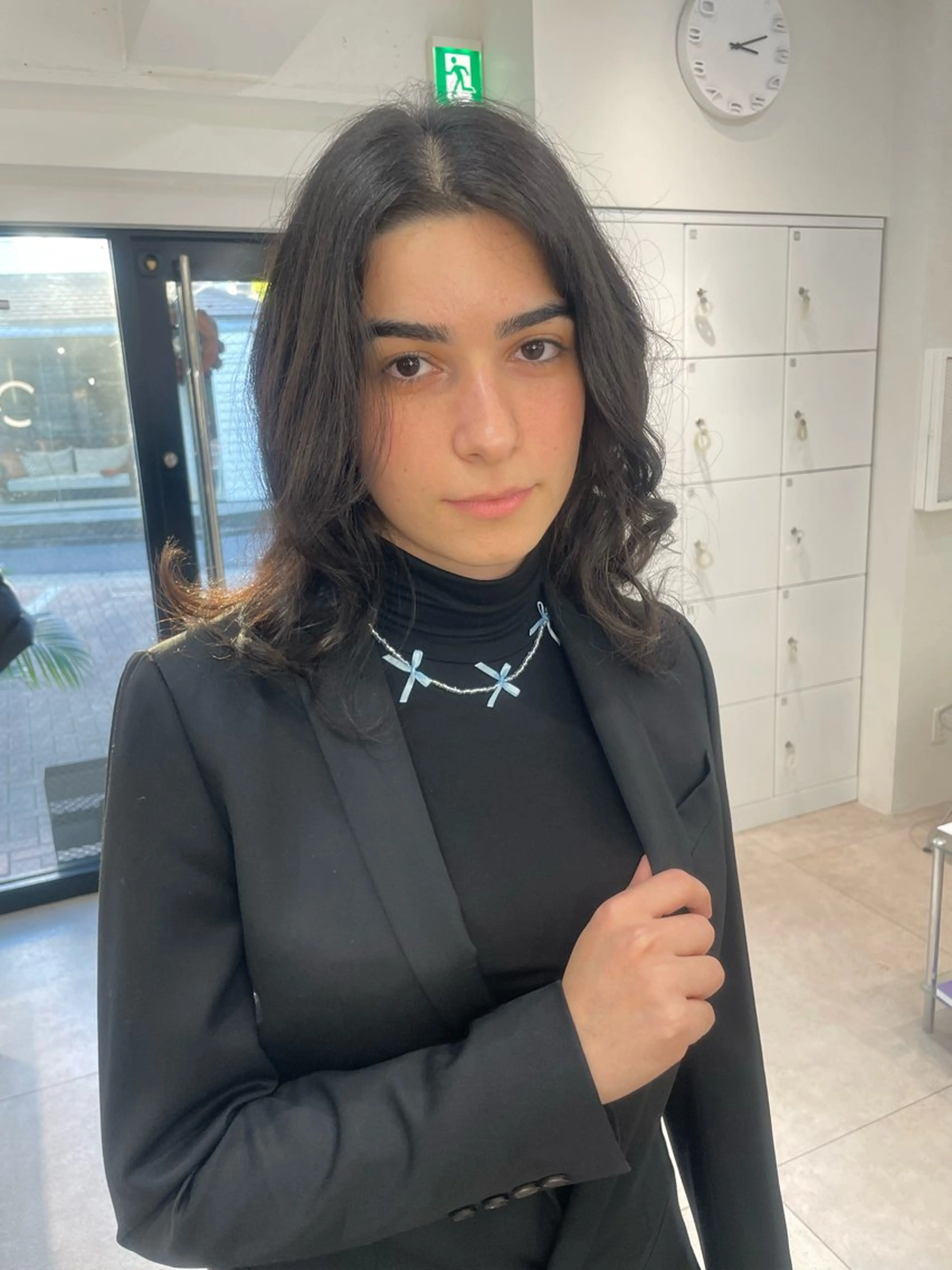 ロング カラー ベージュカラー 黒髪 ブルーカラー ブルーブラック ブラウンカラー 表参道/ハイライト バレイヤージュのヘアスタイル