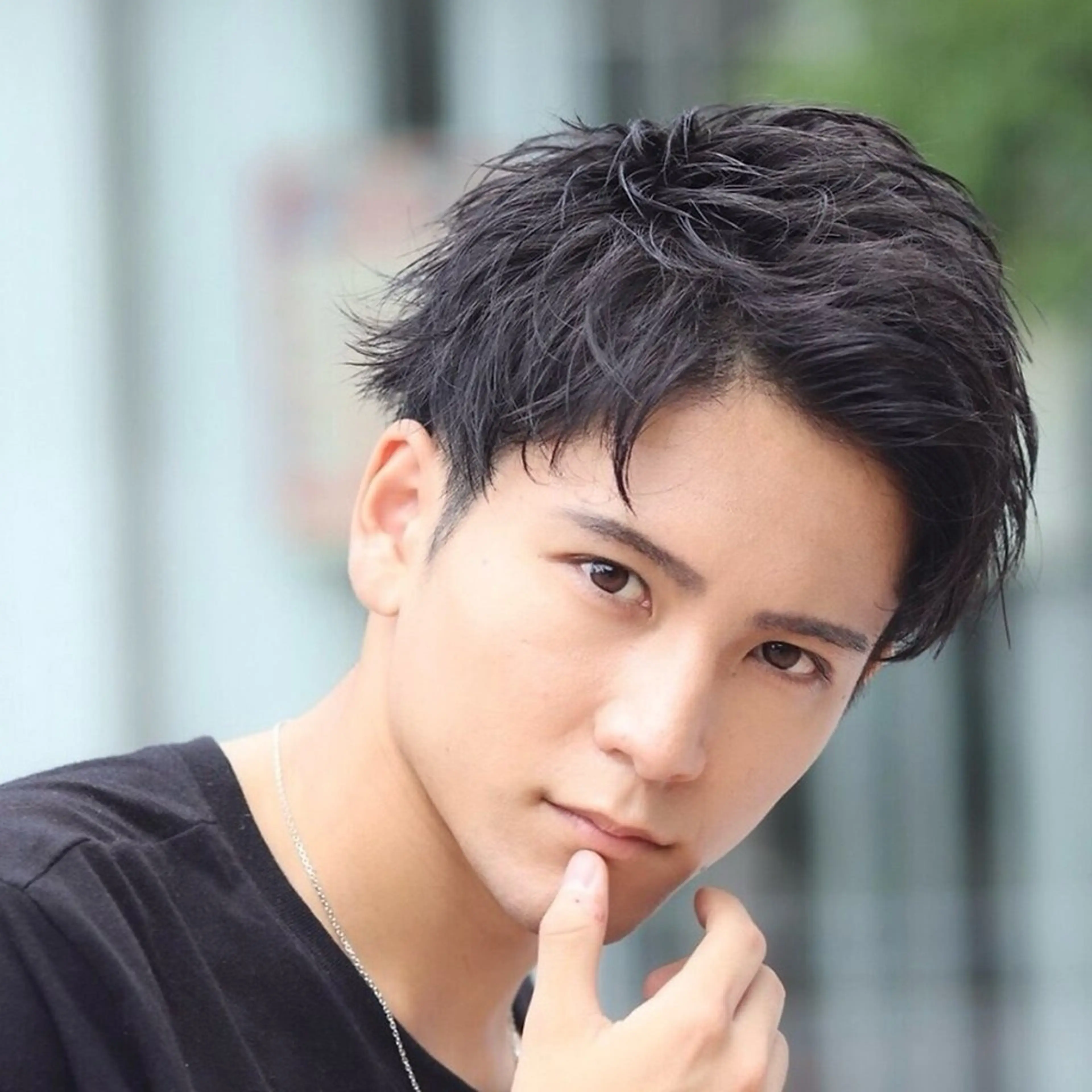 メンズ アップバング カット メンズ特化/パーマ/ ブリーチ/福島 千颯のヘアスタイル