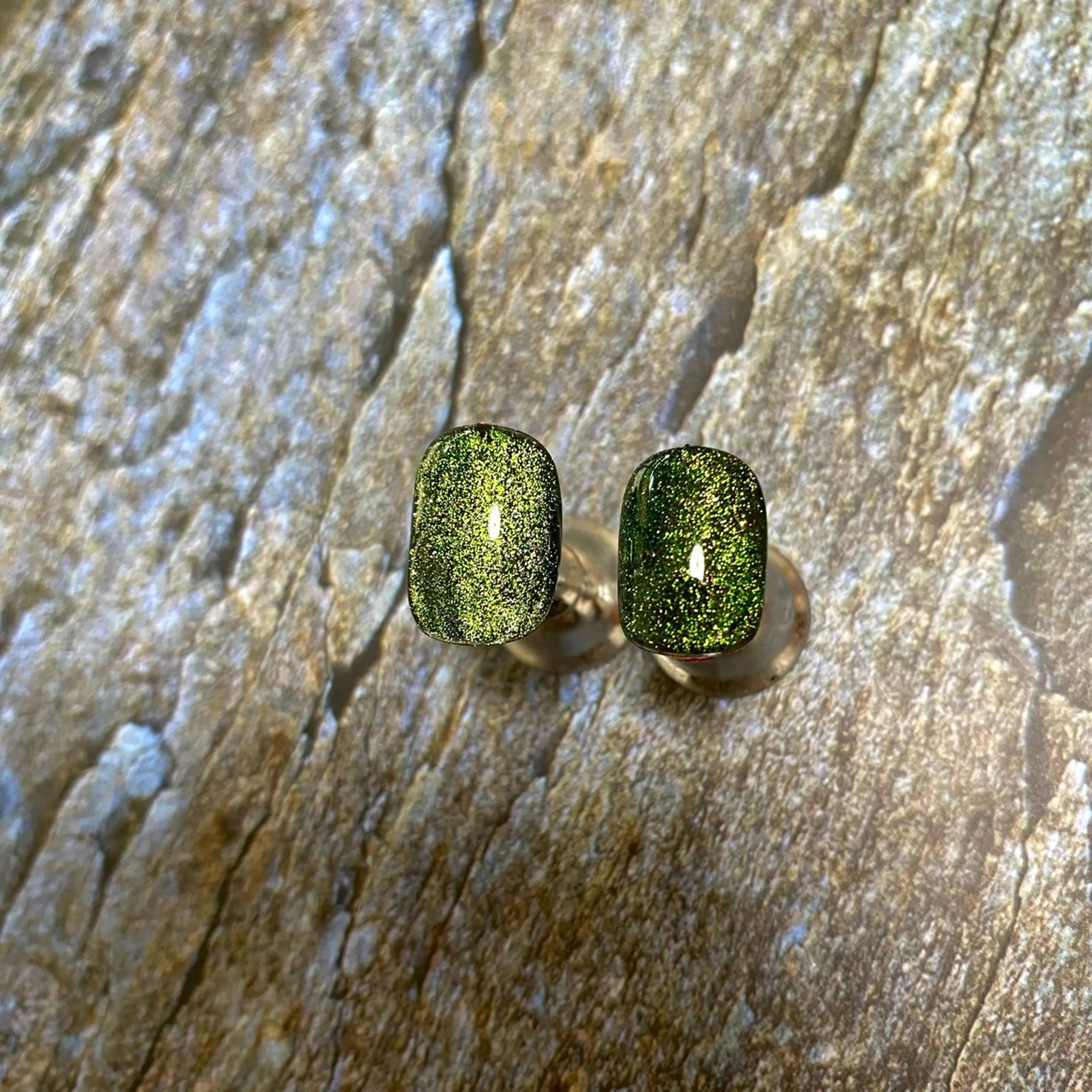 メンズ ネイル グリーン マグネットネイル メンズガーデン yuriのネイルデザイン