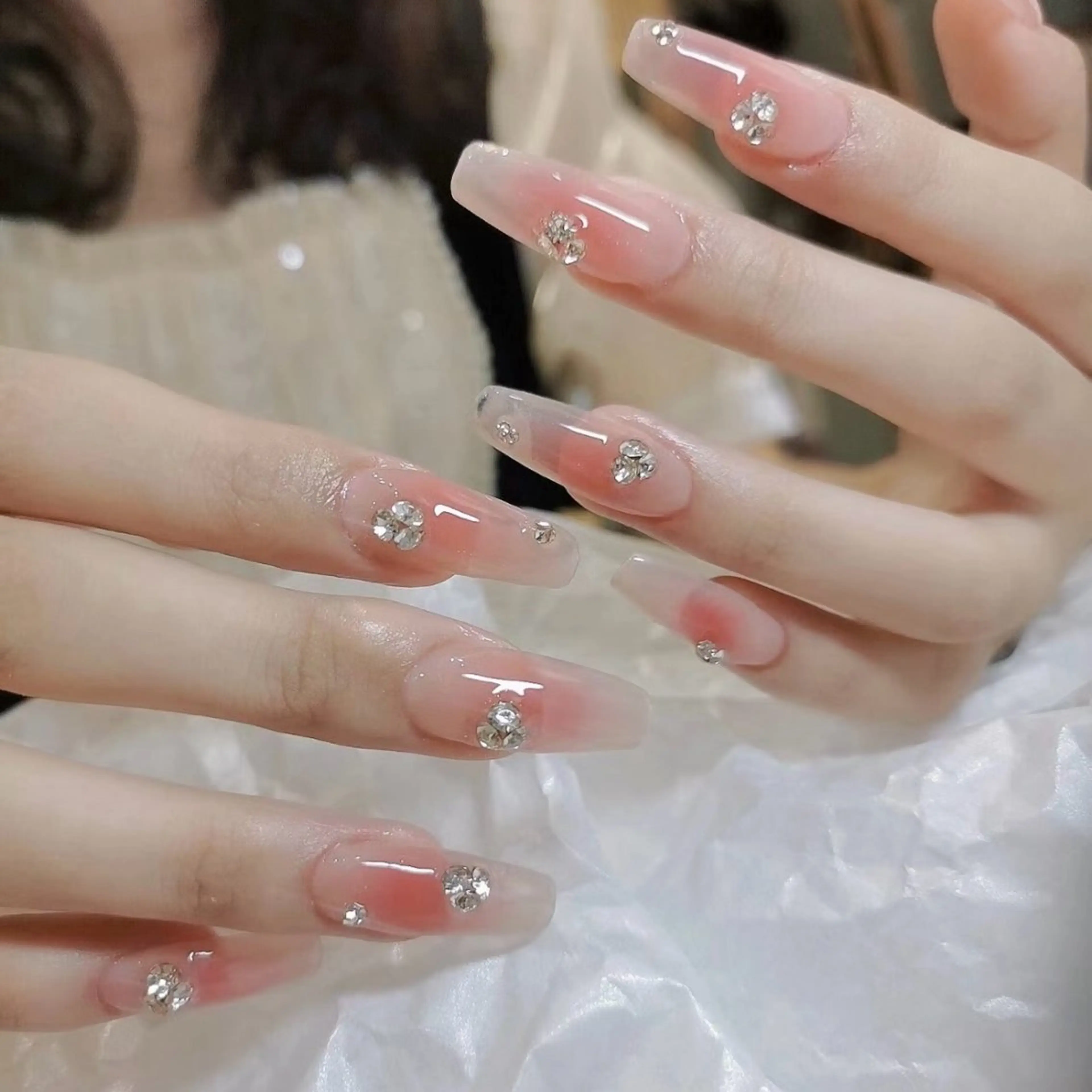 ネイル チークネイル ストーンネイル ハンドネイル Mirpop nailのネイルデザイン