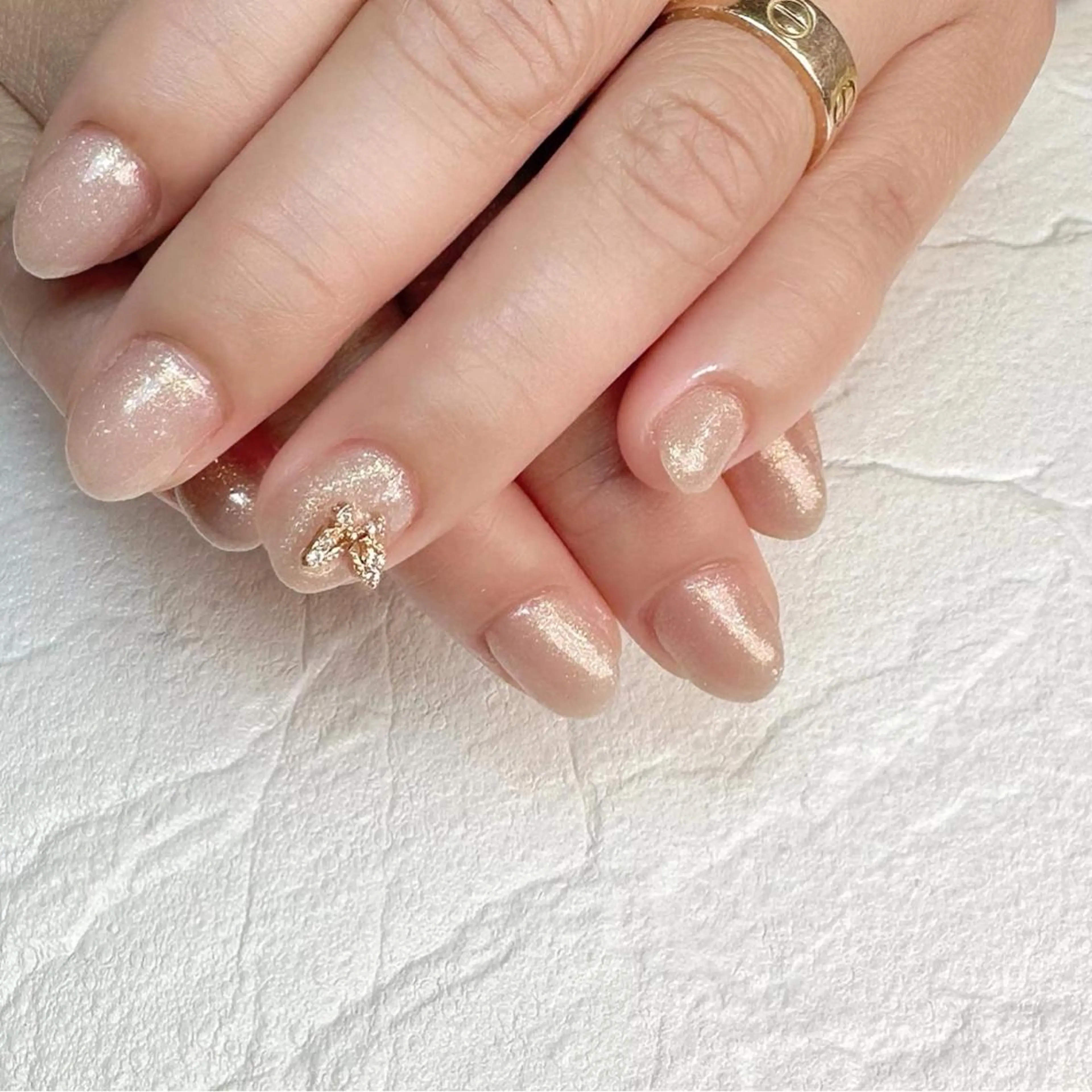 ネイル ラメ(グリッター) ピンク ピンクベージュ Nail ameria megu所属・ameria meguのネイルデザイン