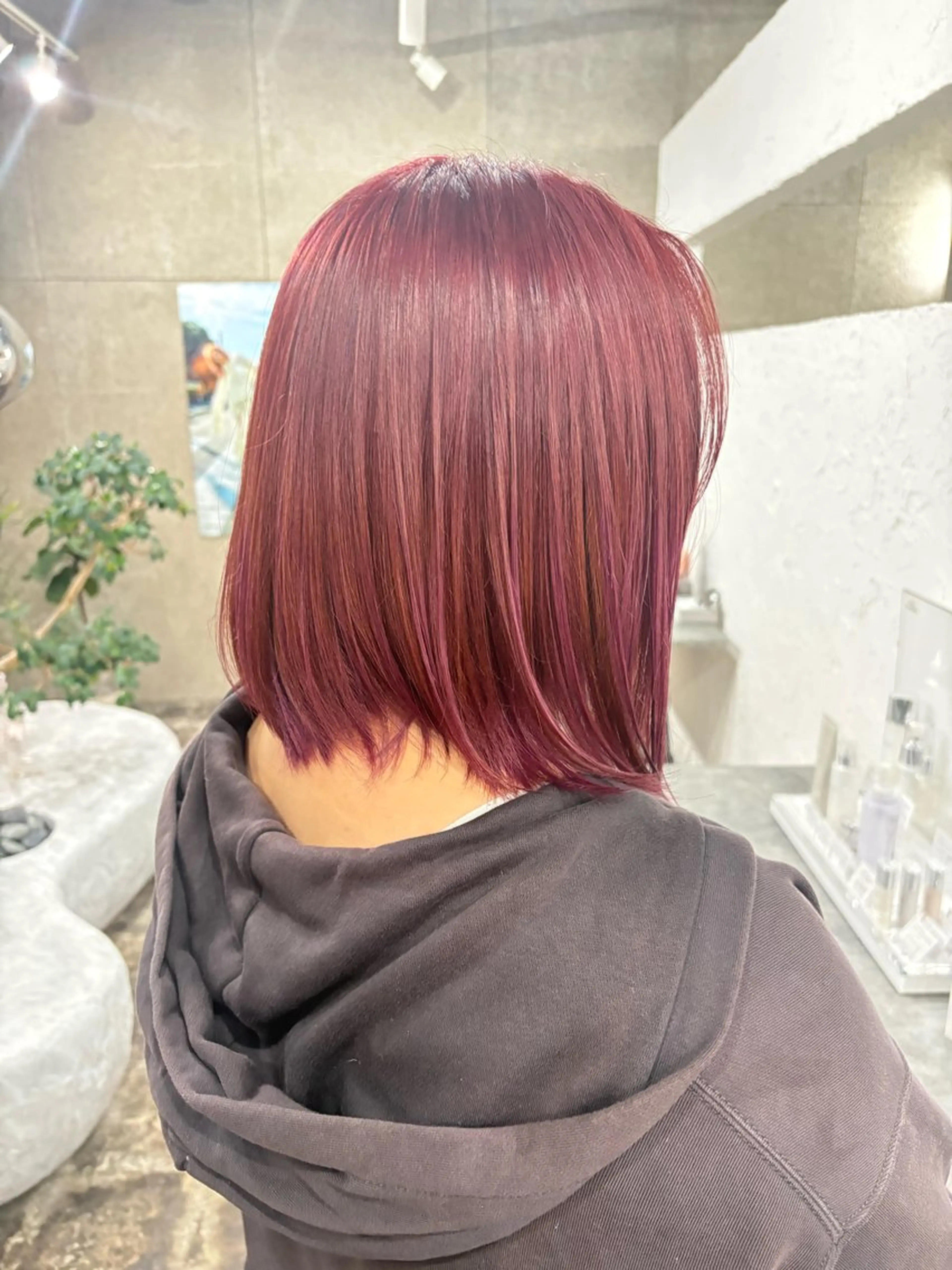 カラー カシス ピンクカラー ヘアカラー KUBO HADUKIのヘアスタイル