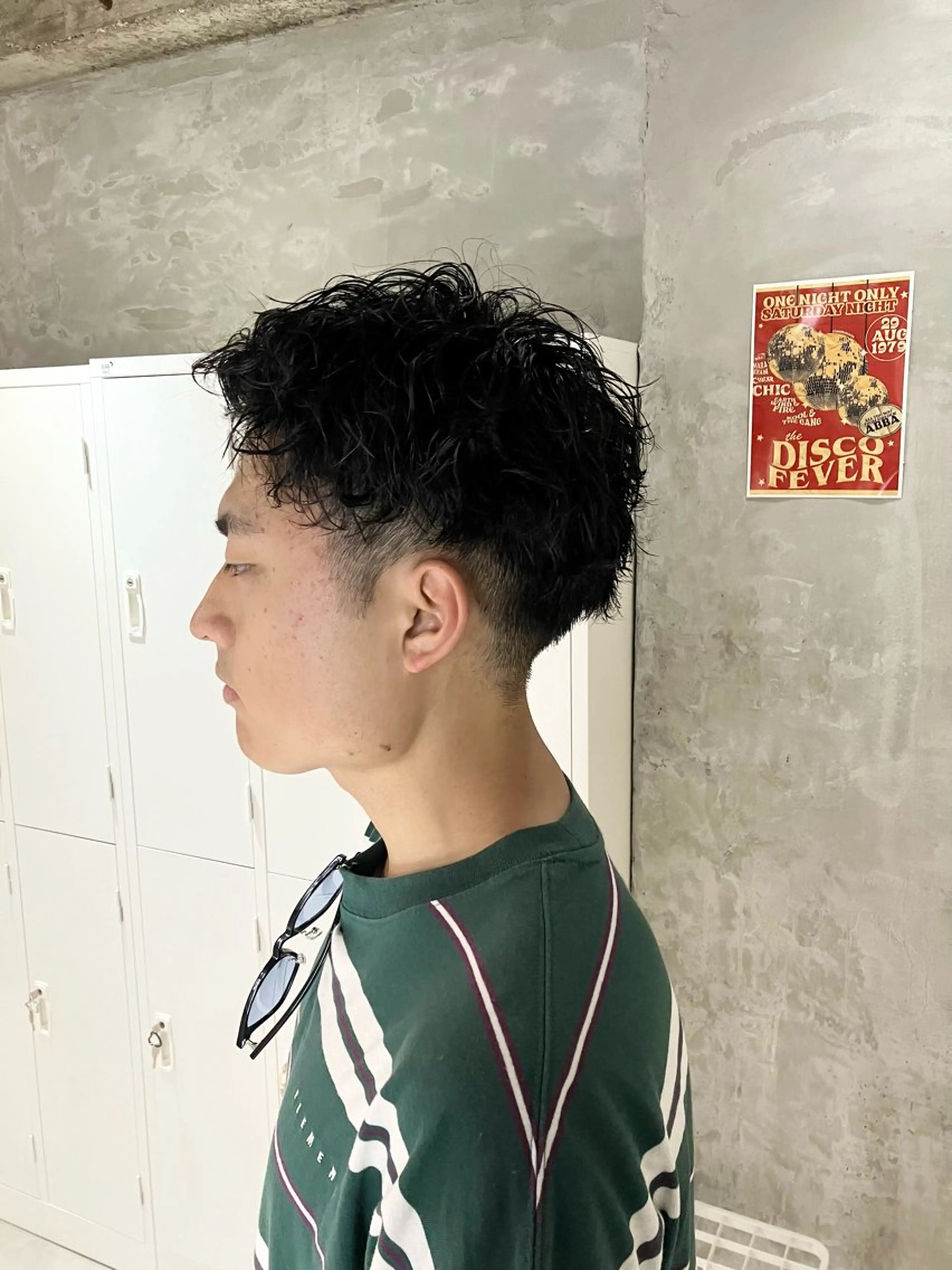 ショート パーマ メンズ アップバング メンズパーマ カット パーマ トリートメント door white hideのヘアスタイル