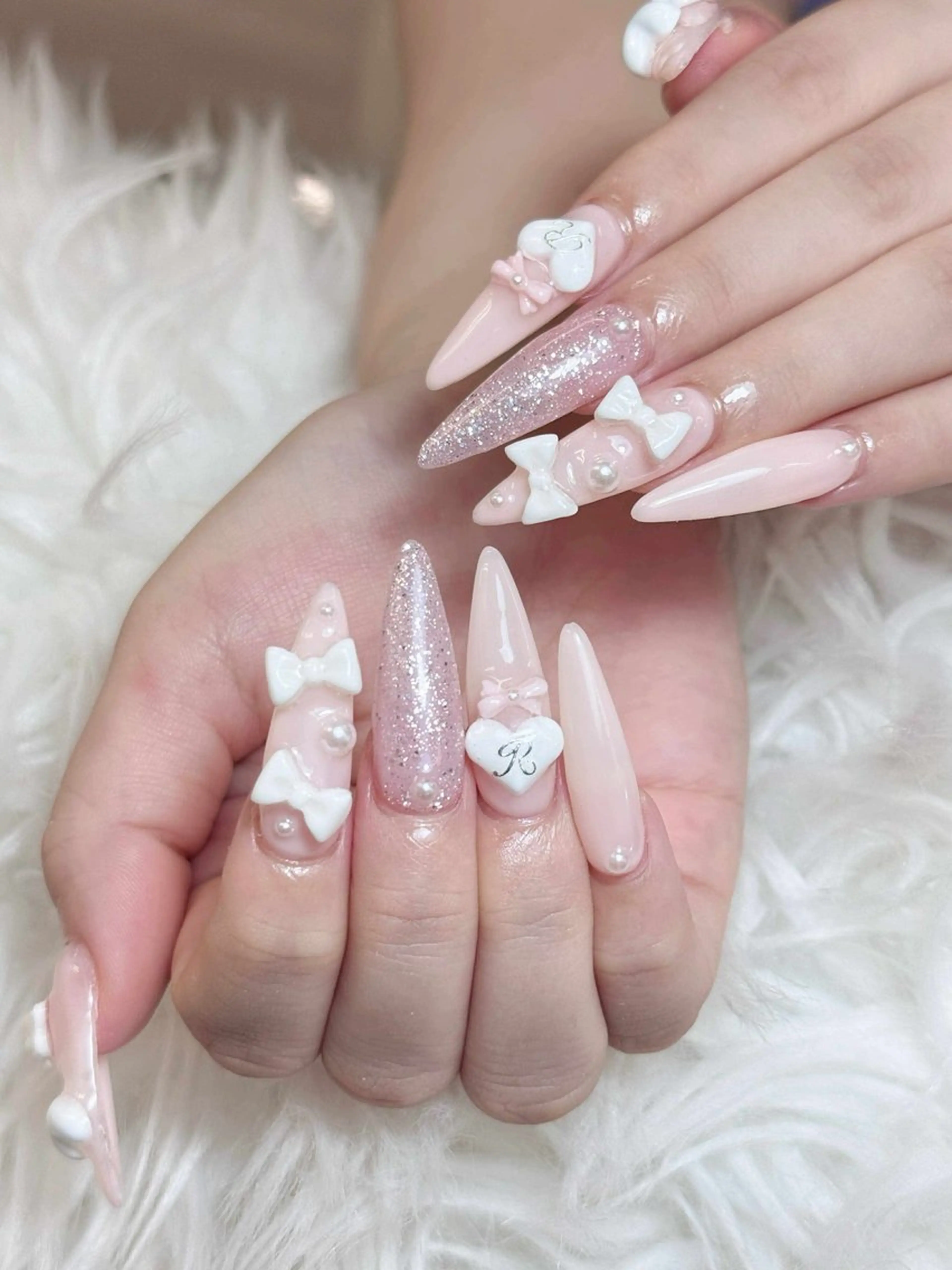 ネイル アートネイル オーロラネイル チークネイル 長さ出し フットネイル Noiranail_ studio川越西口のネイルデザイン