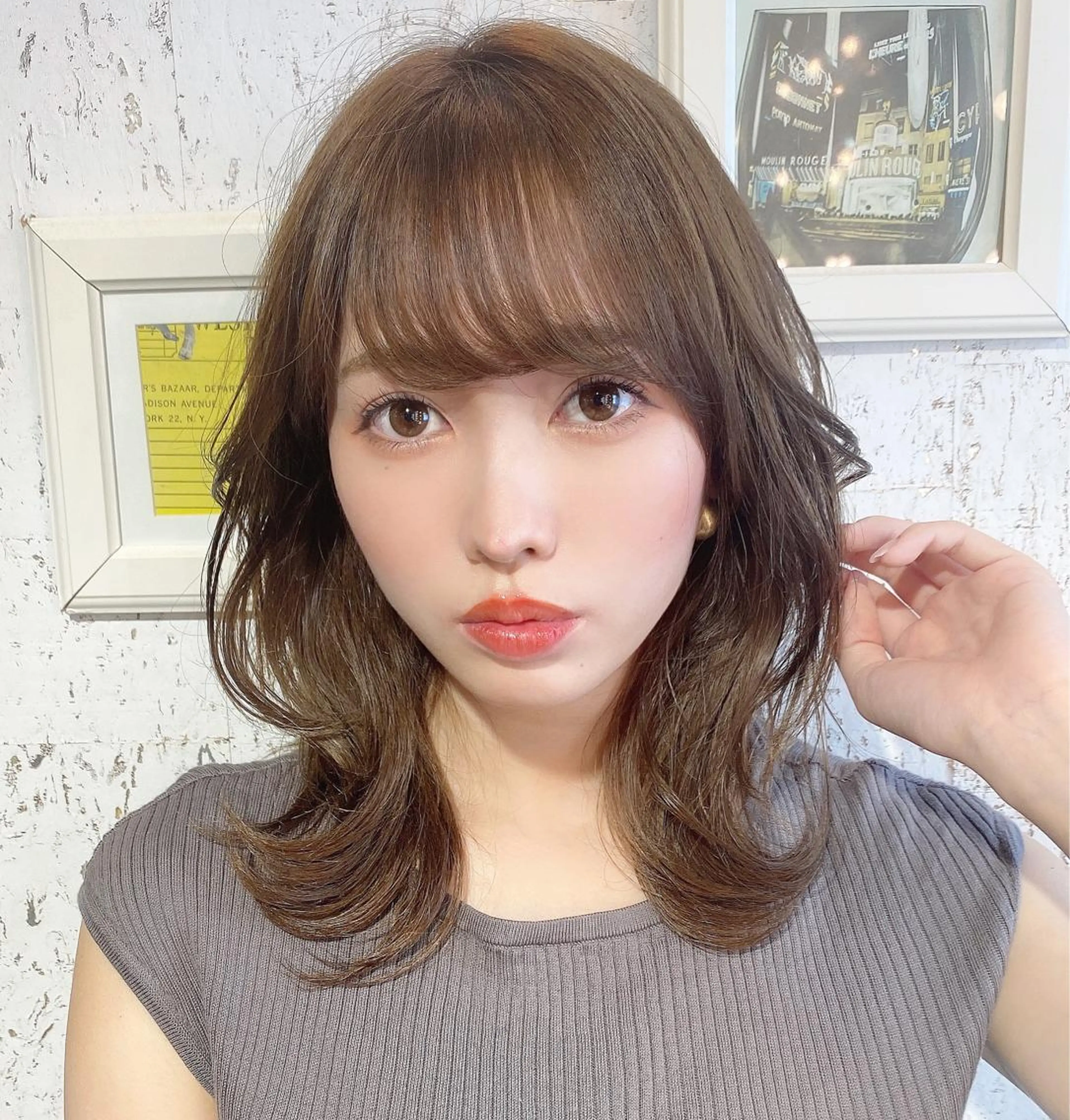 ミディアム ボブ/縮毛矯正/ 高嶋 優のヘアスタイル