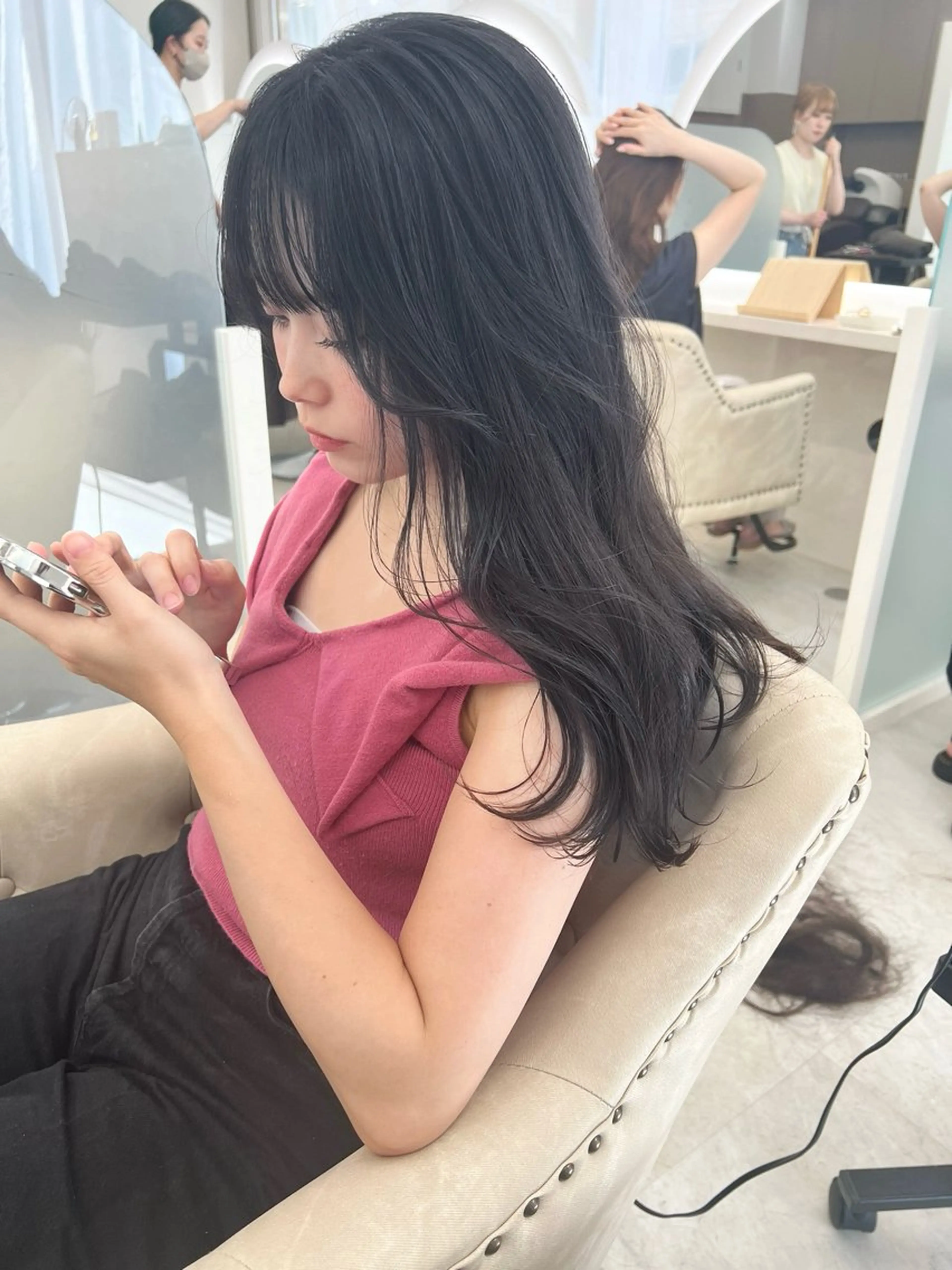 ロング ヘアカラー トリートメント 透明感カラー／ 髪質改善／ボブ／中山のヘアスタイル