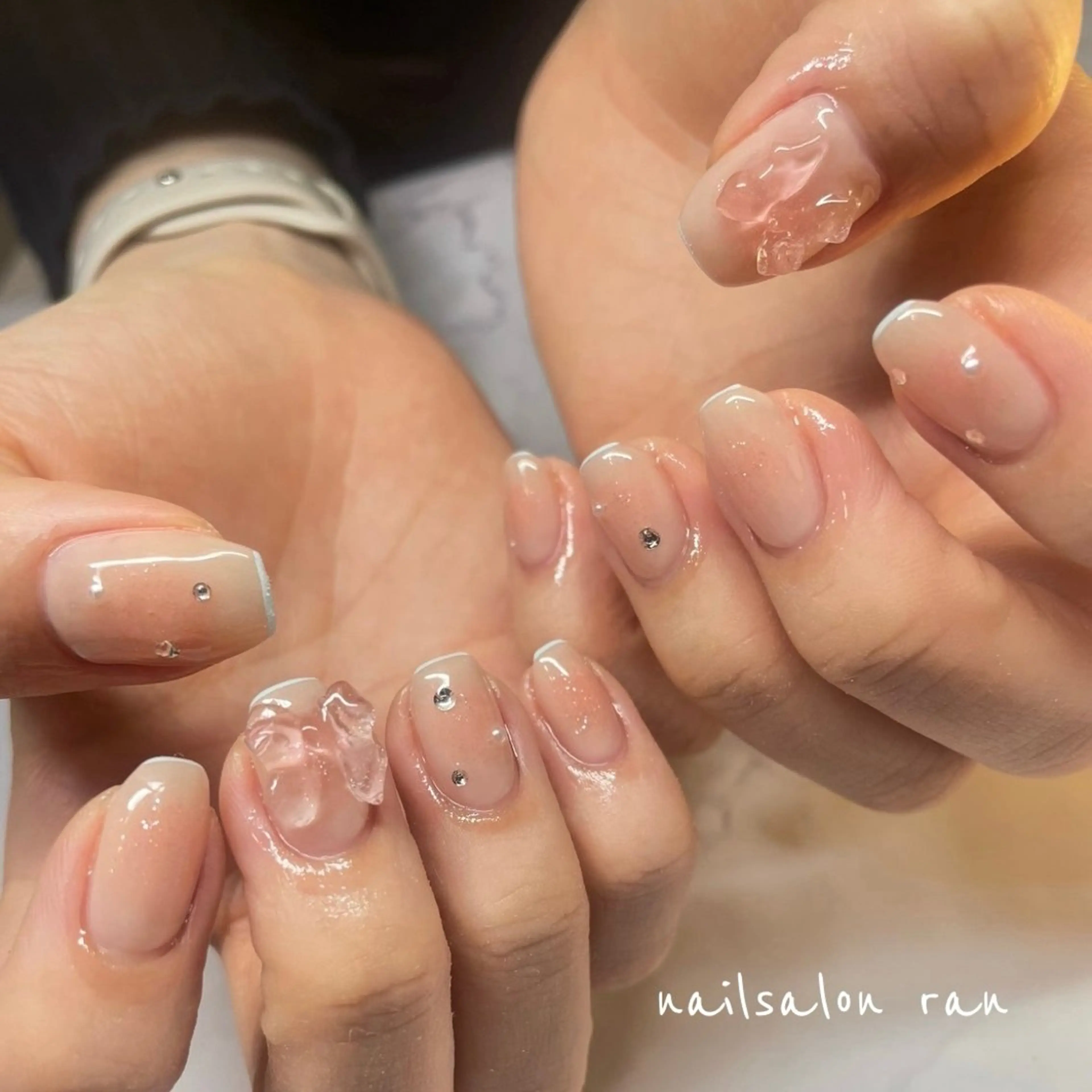 ネイル チークネイル 春ネイル ハンドネイル ハンドケア nailsalon ranのネイルデザイン