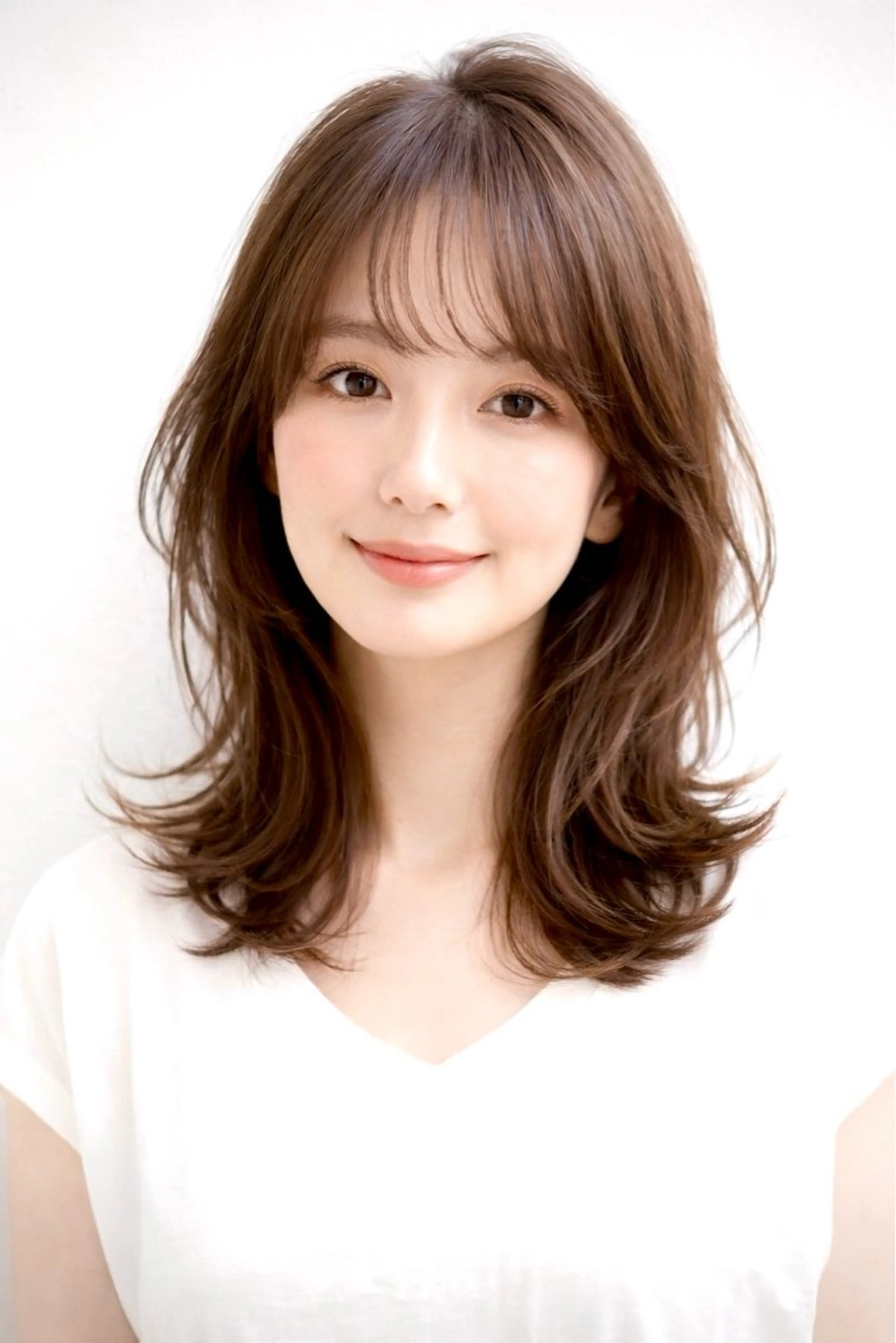 セミロング カット ヘアカラー トリートメント 1%【横浜】 髪質改善&ケアカラーのヘアスタイル