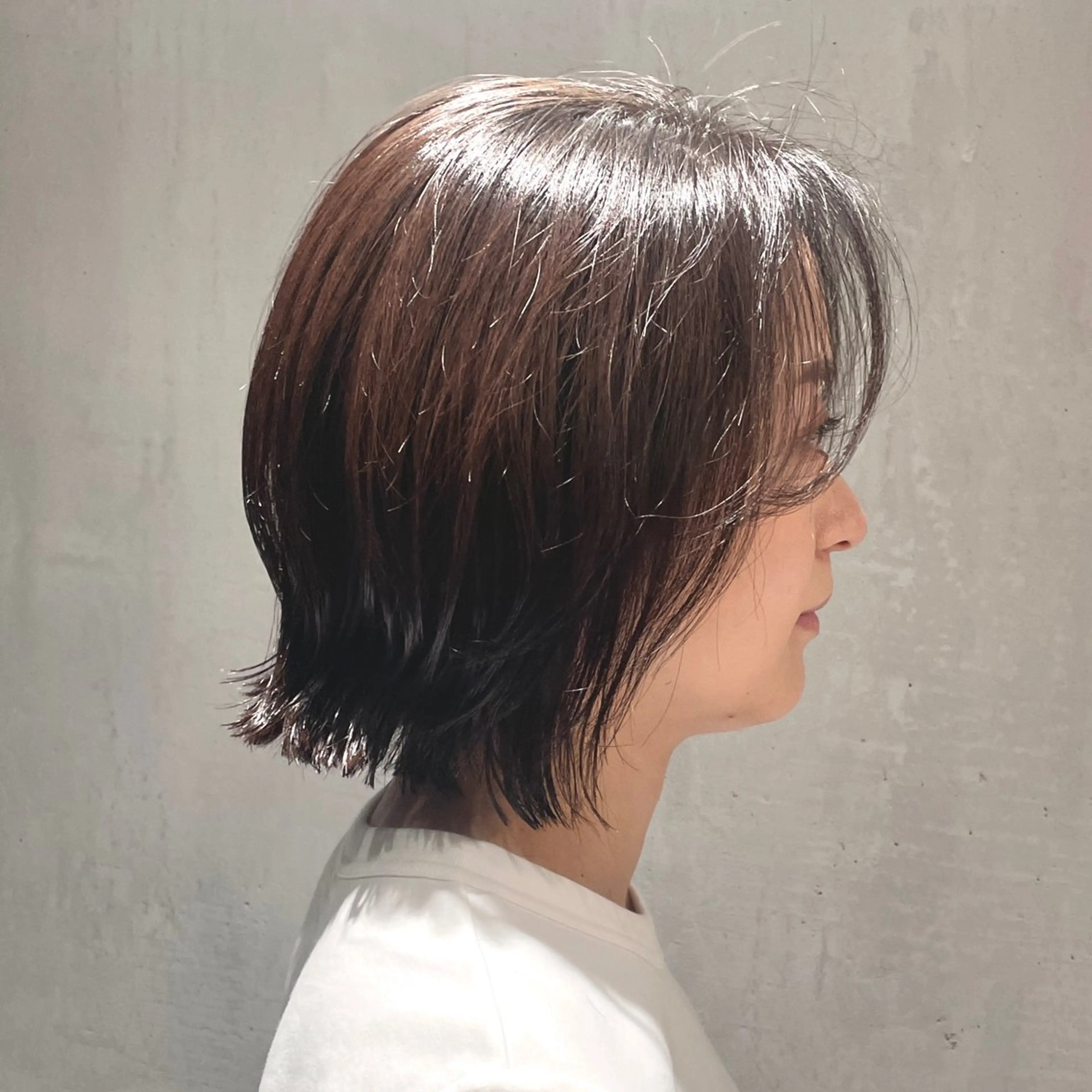 ミディアム カラー ハイライトカラー ボブ くびれヘア ハイライト 外ハネヘア カット ヘアカラー トリートメント ヘッドスパ DX SHARE SALON所属・matka白髪ぼかし 大人ヘア/KEIKOのヘアスタイル