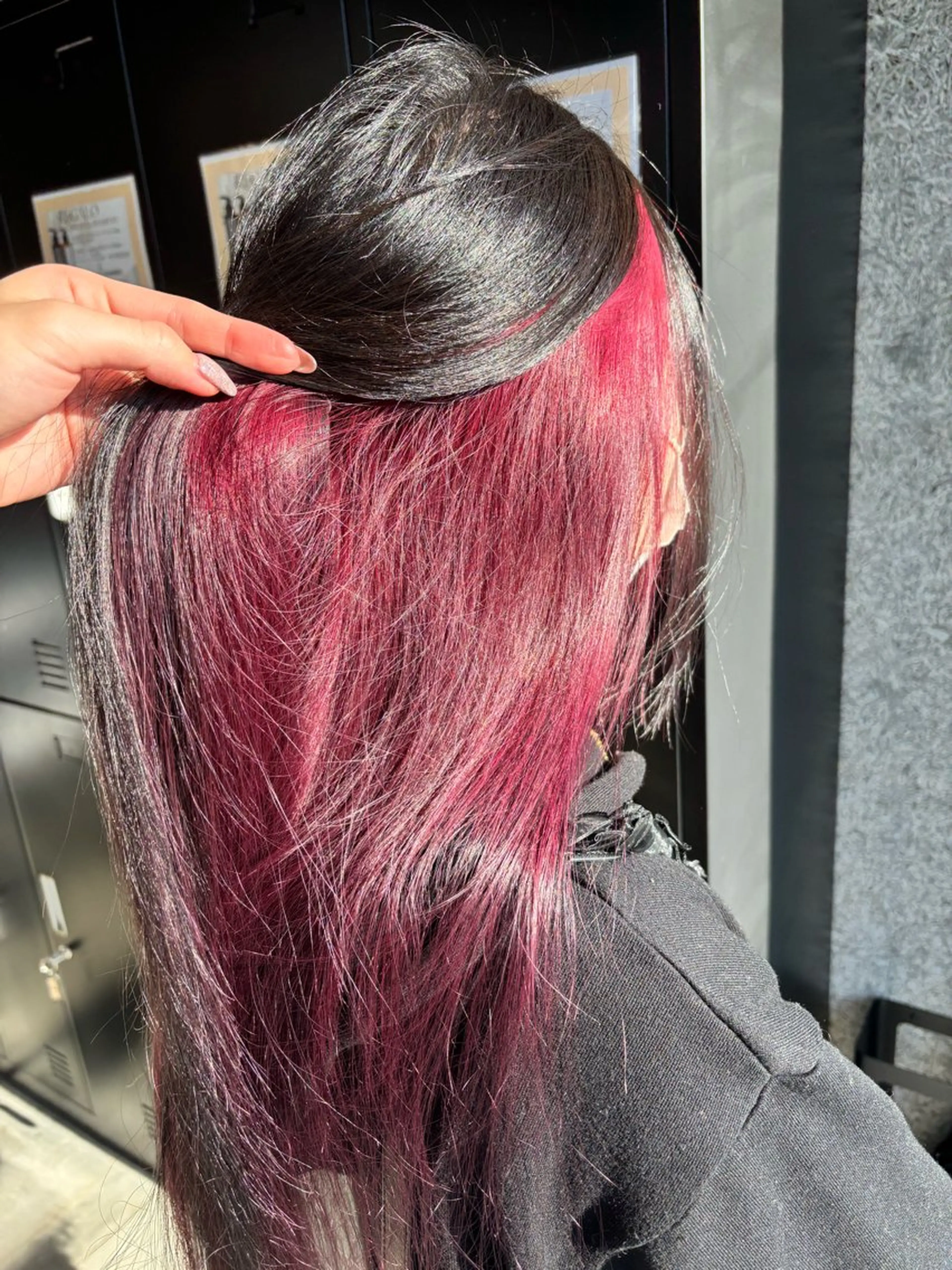 ロング カラー カシス インナーカラー レッドカラー 🌷艶感カラー🌷 富施　優花のヘアスタイル