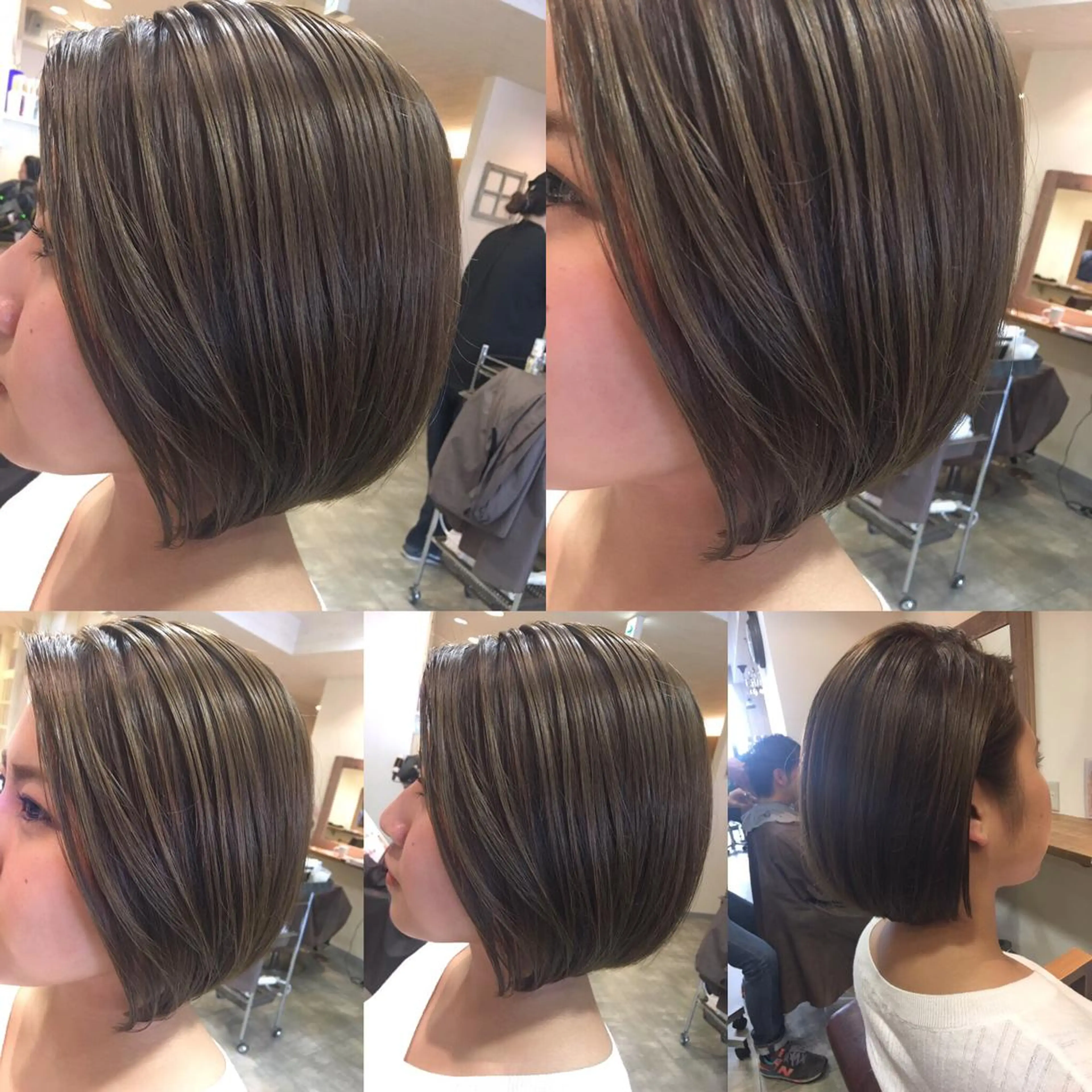 ショート カラー グレージュ ボブ hair salon Ranun髪質改善のヘアスタイル