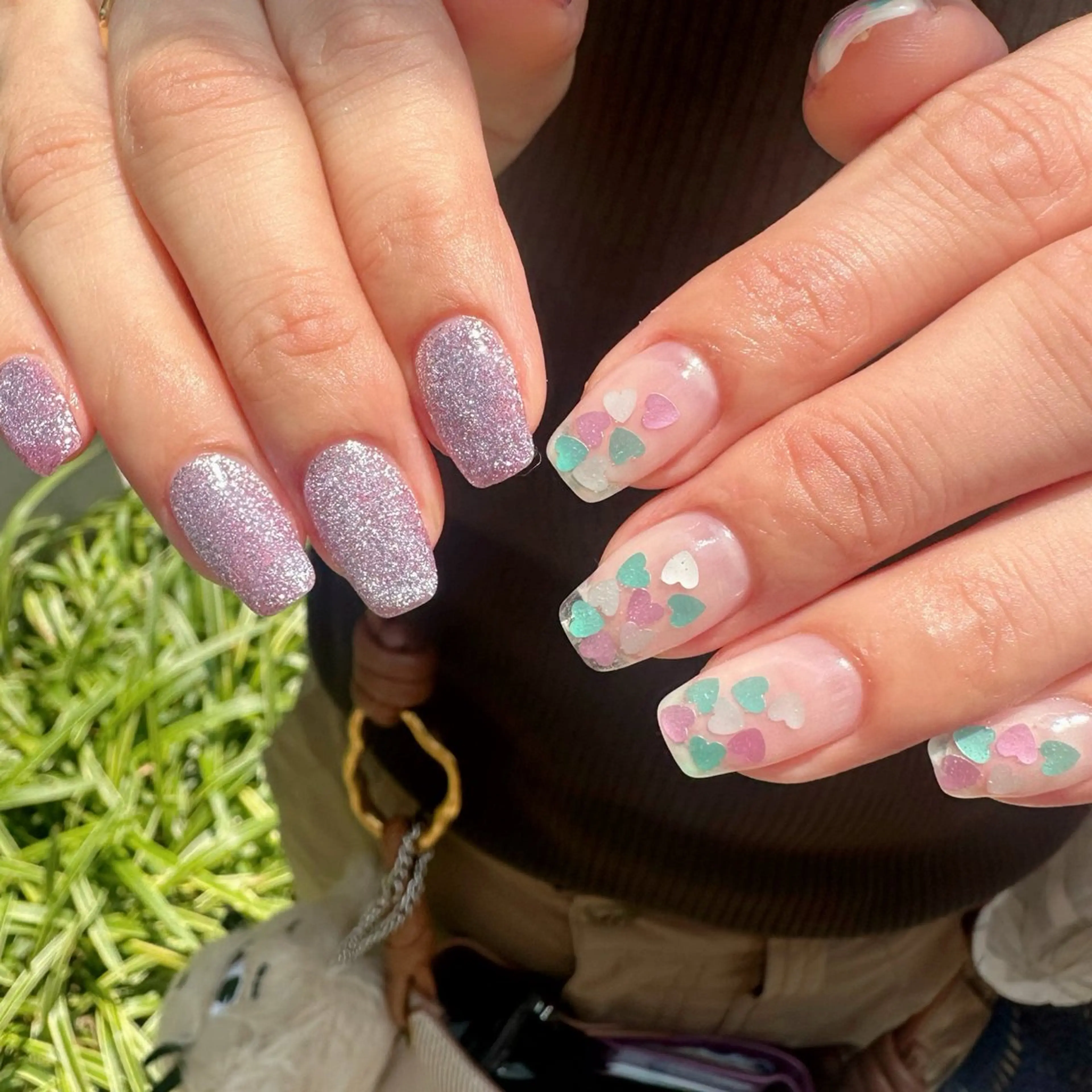 ネイル クリアネイル ハート ホログラムネイル 氷ネイル・うるうるネイル 韓国ネイル 🪞KAPE NAIL 🪞のネイルデザイン