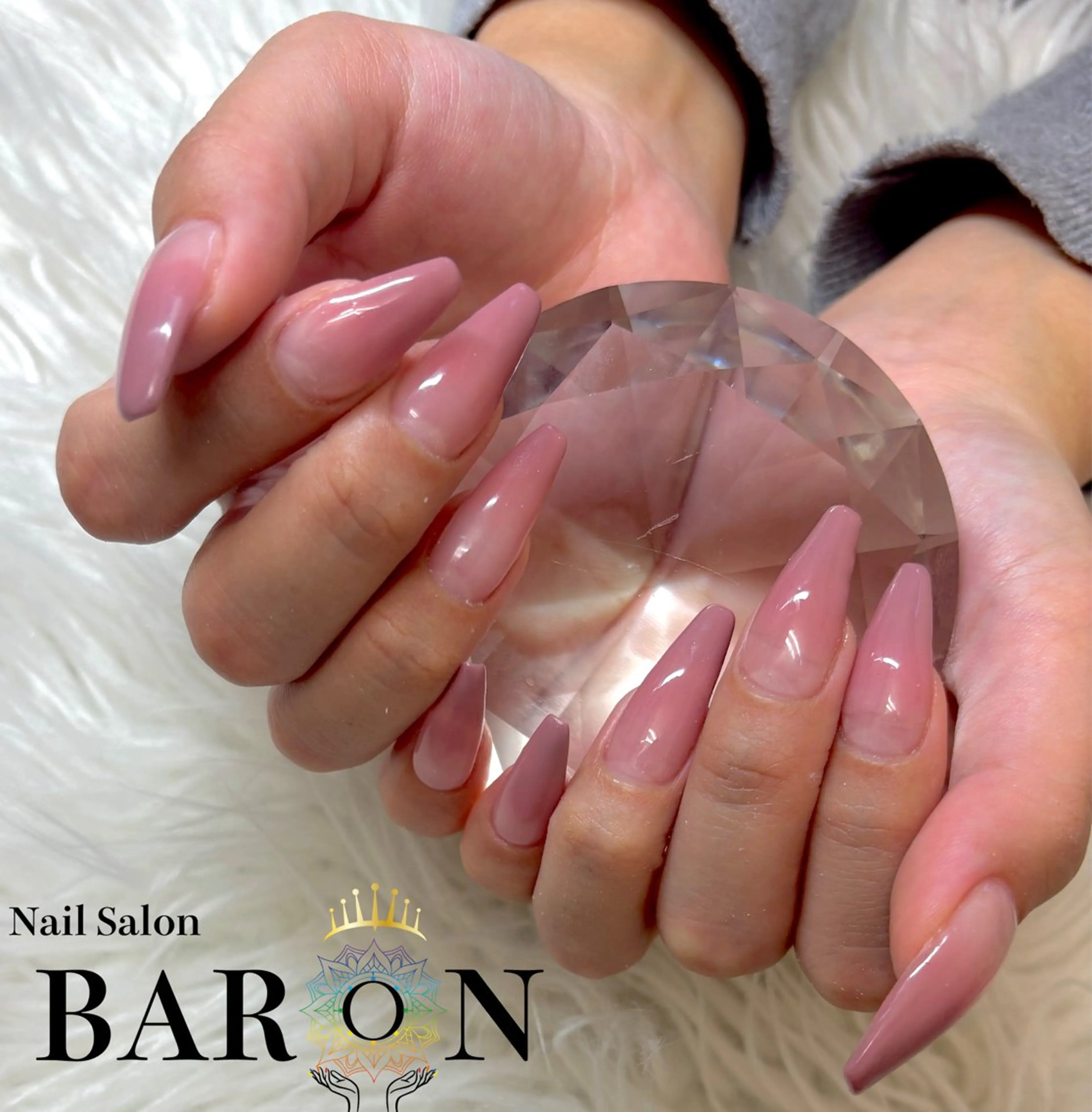 ネイル ピンク ピンクベージュ BARON Miuのネイルデザイン