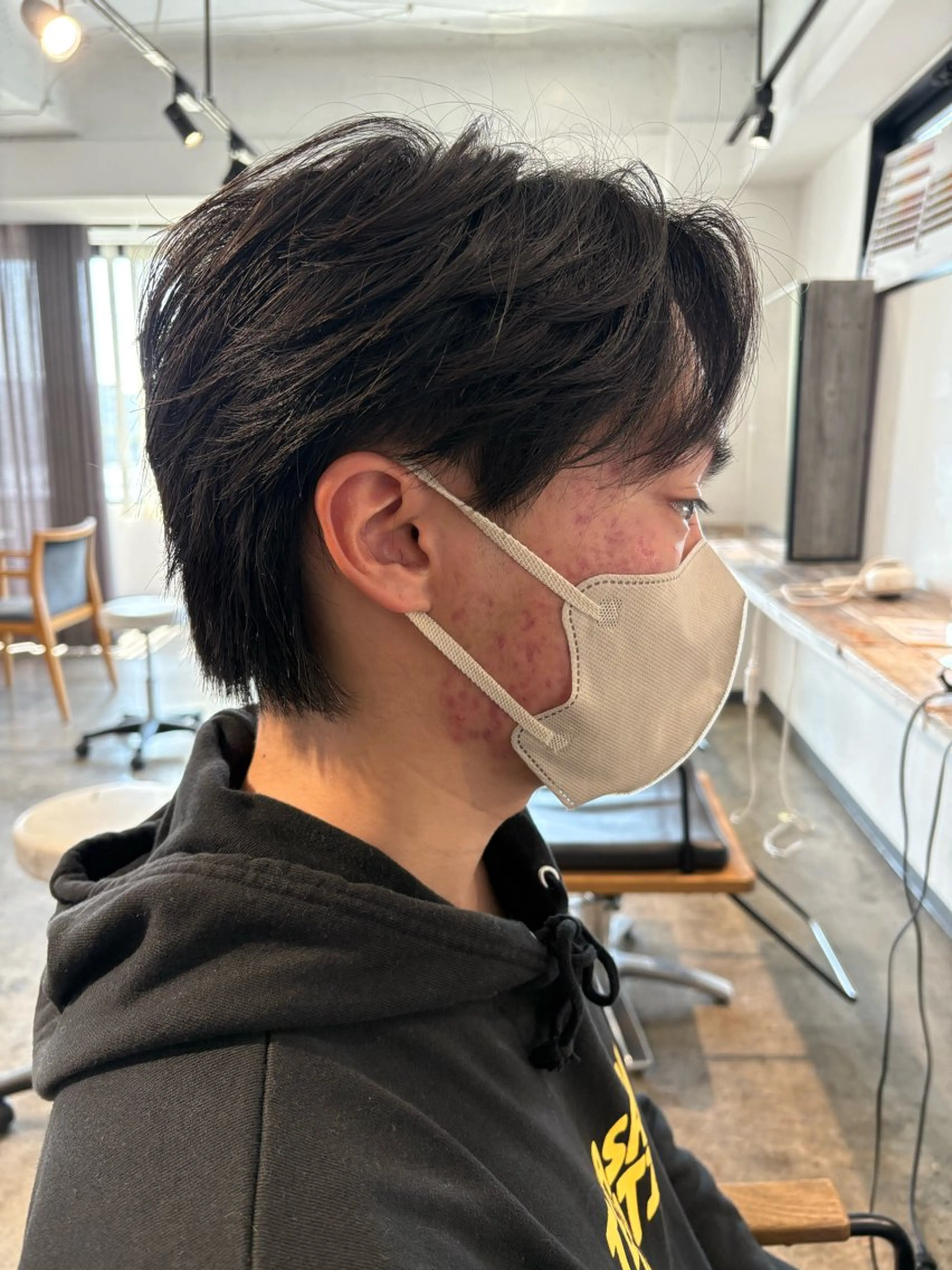 ミディアム パーマ メンズ ミディアムパーマ センターパート ダウンパーマ フェザーパーマ カルマパーマ カット パーマ become men's hair 名駅店所属・名駅/フェザーパーマ 韓国ヘア/森岡のヘアスタイル