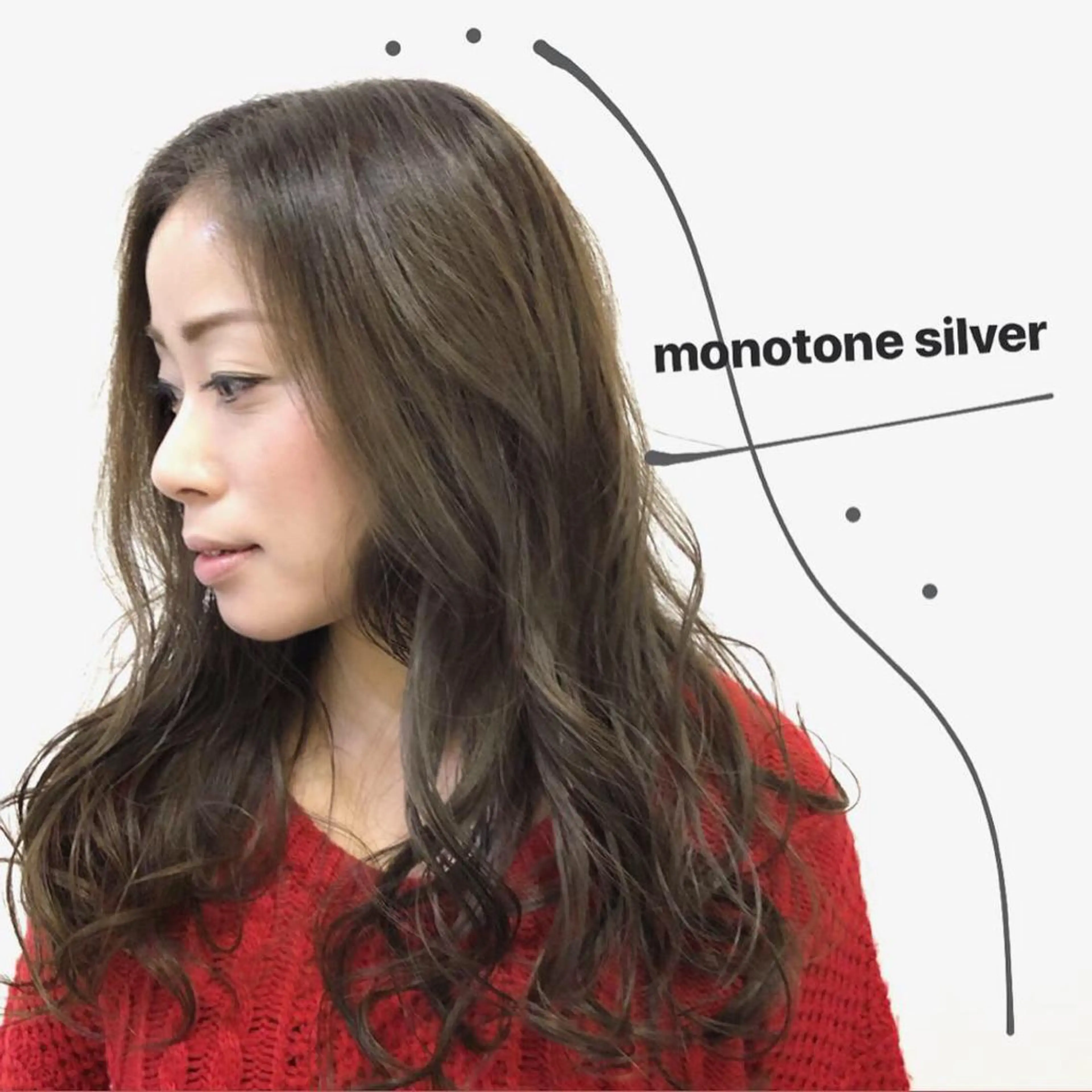 ロング カラー シルバー カット パーマ Viage （ビアージュ）のヘアスタイル