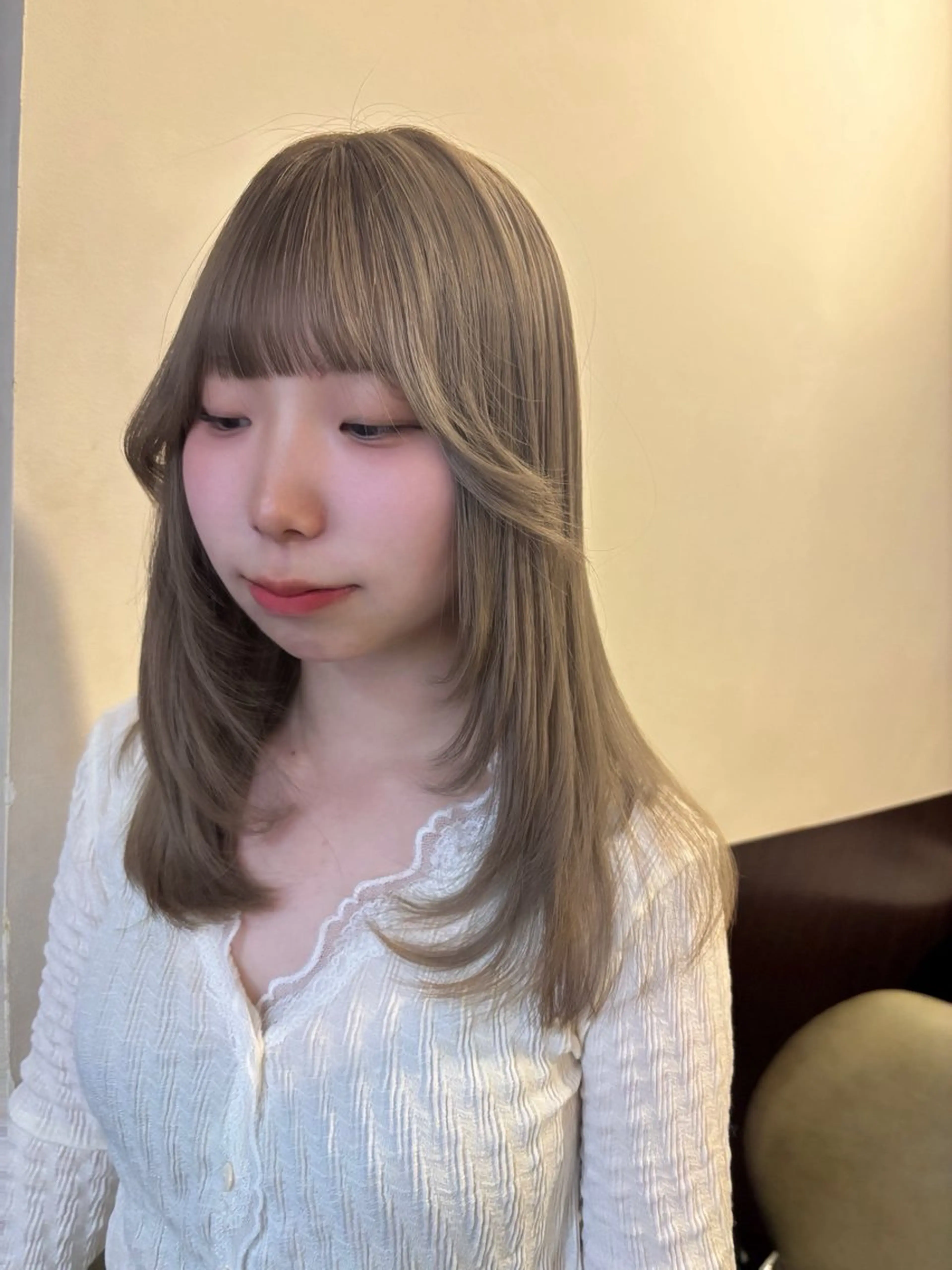 ロング カラー ブリーチ ケアカラー ハイトーンカラー ふうか 心斎橋美容室のヘアスタイル